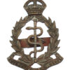 Royal Army Medical Corps (R.A.M.C.) Officer's Service Dress Cap Badge - King's Crown