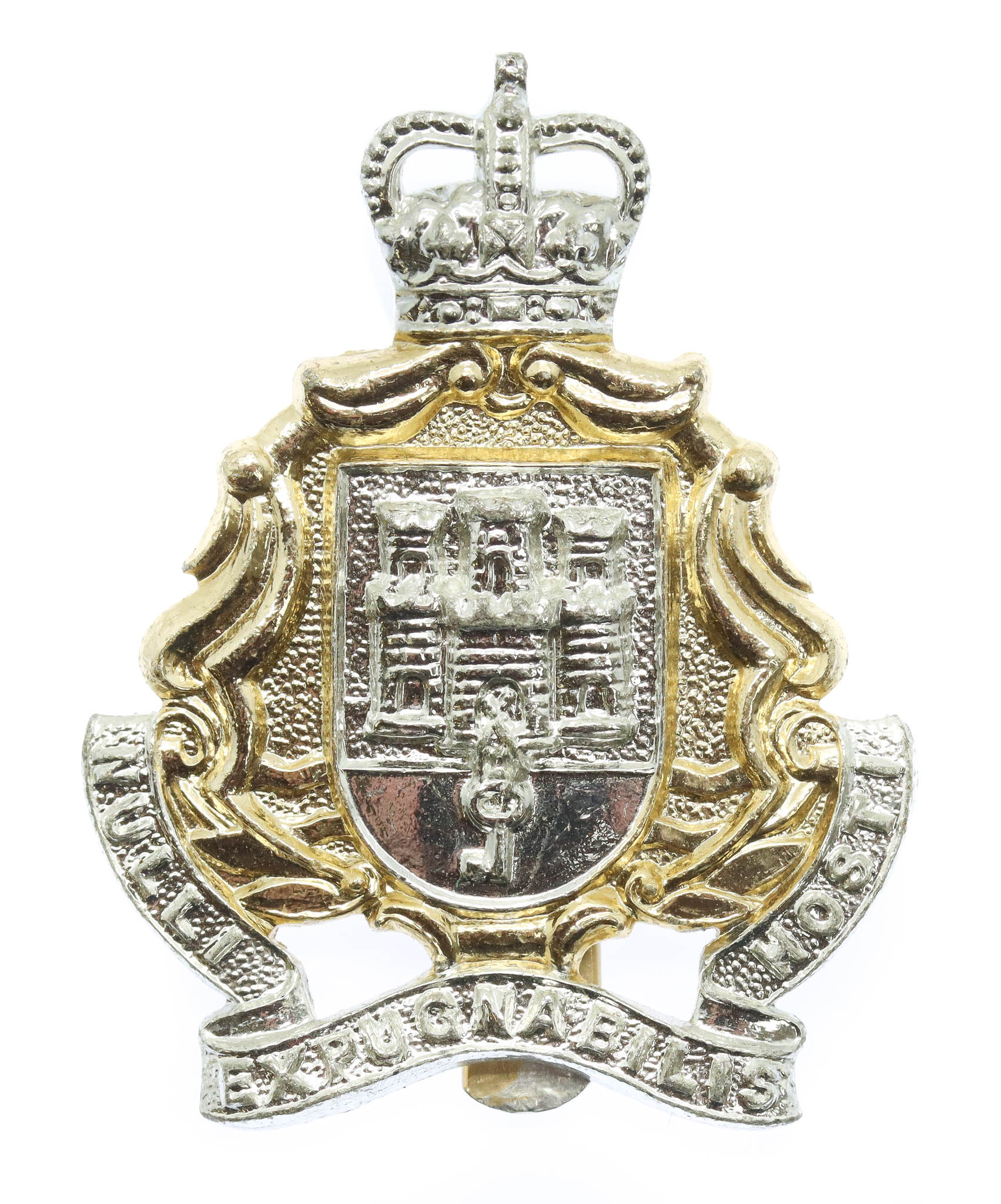 Gibralter Regiment Anodised (Staybrite) Cap Badge