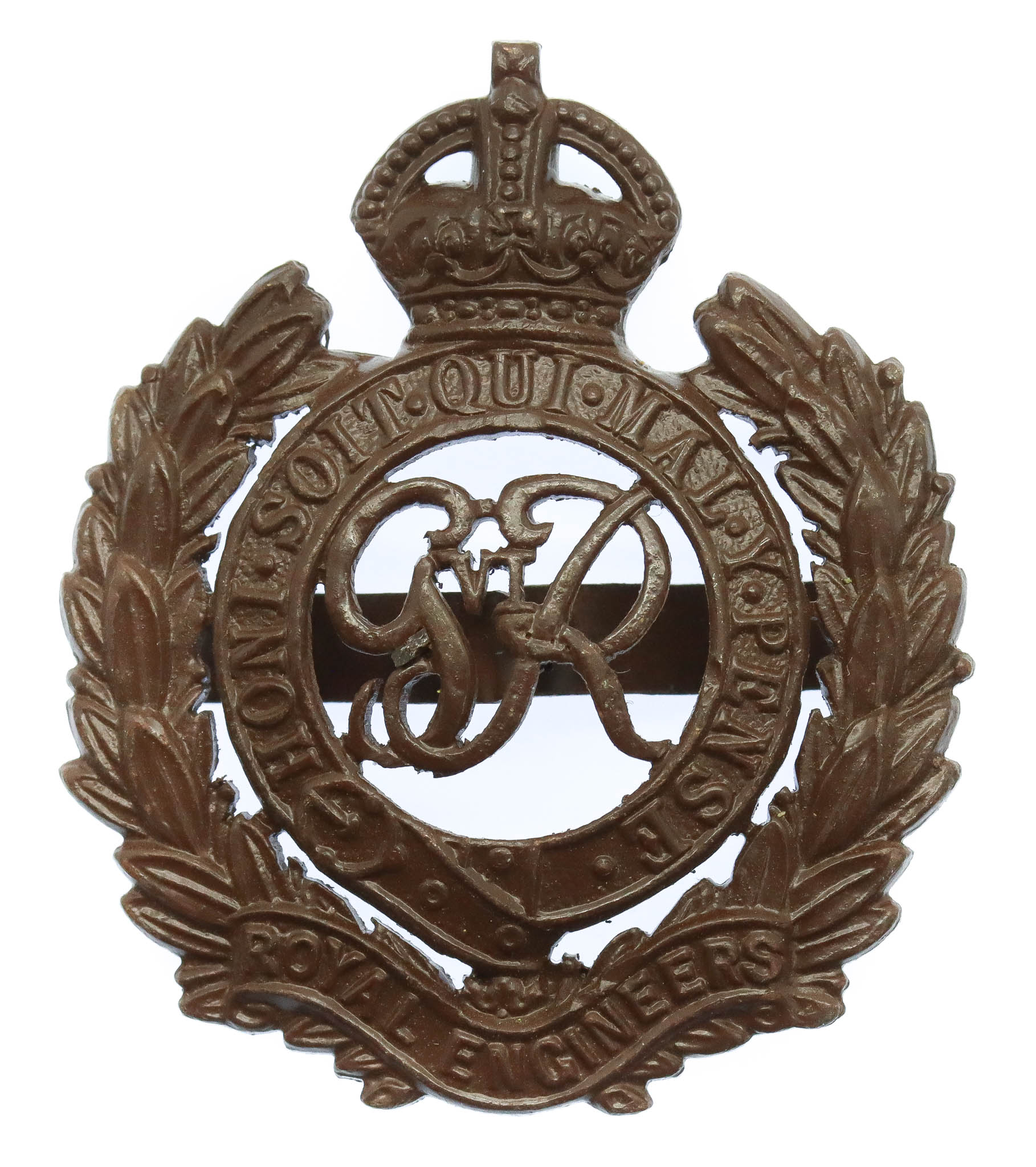 George VI Royal Engineers Officer's Service Dress Cap Badge