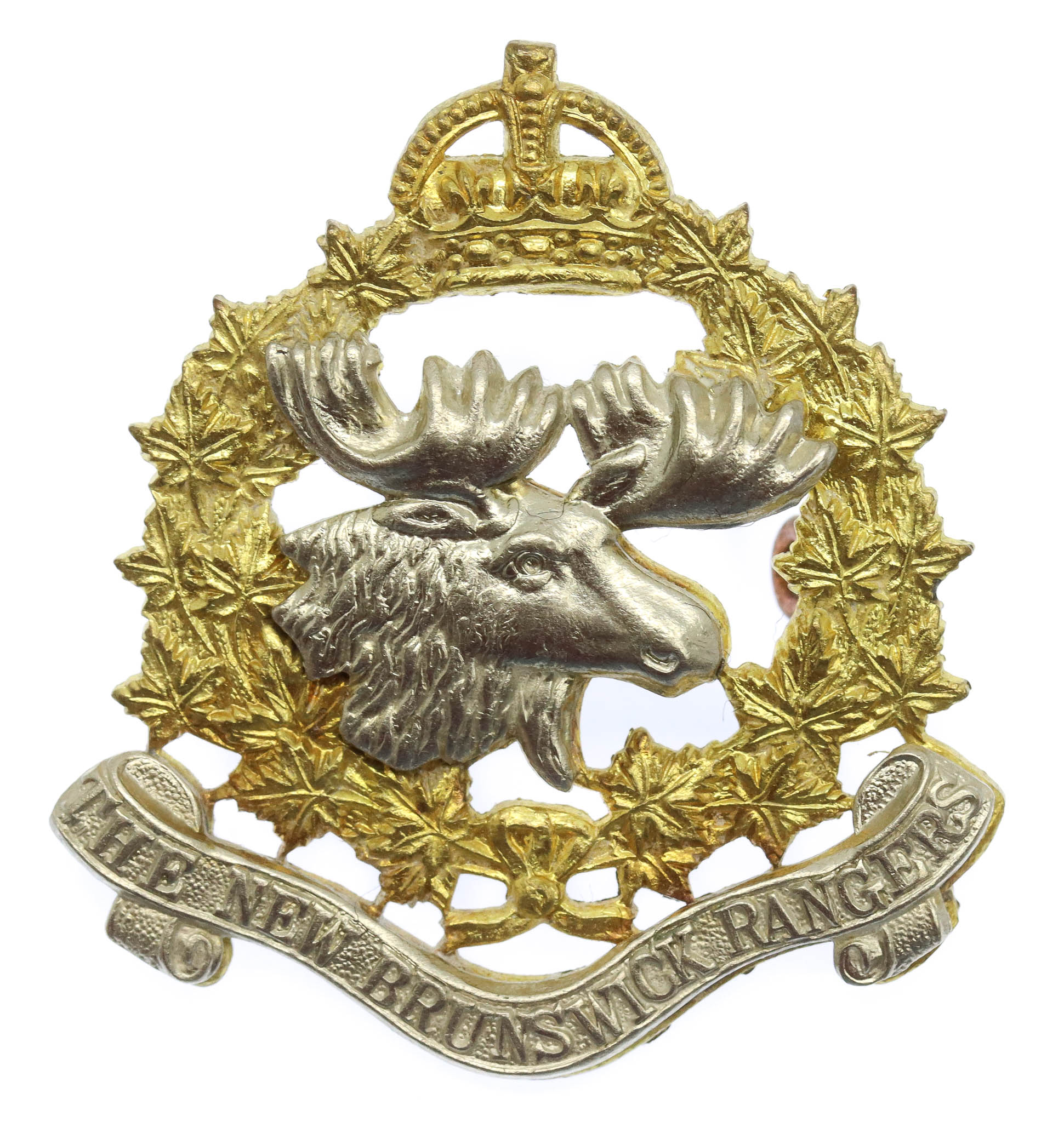 Canadian The New Brunswick Rangers Cap Badge - King's Crown