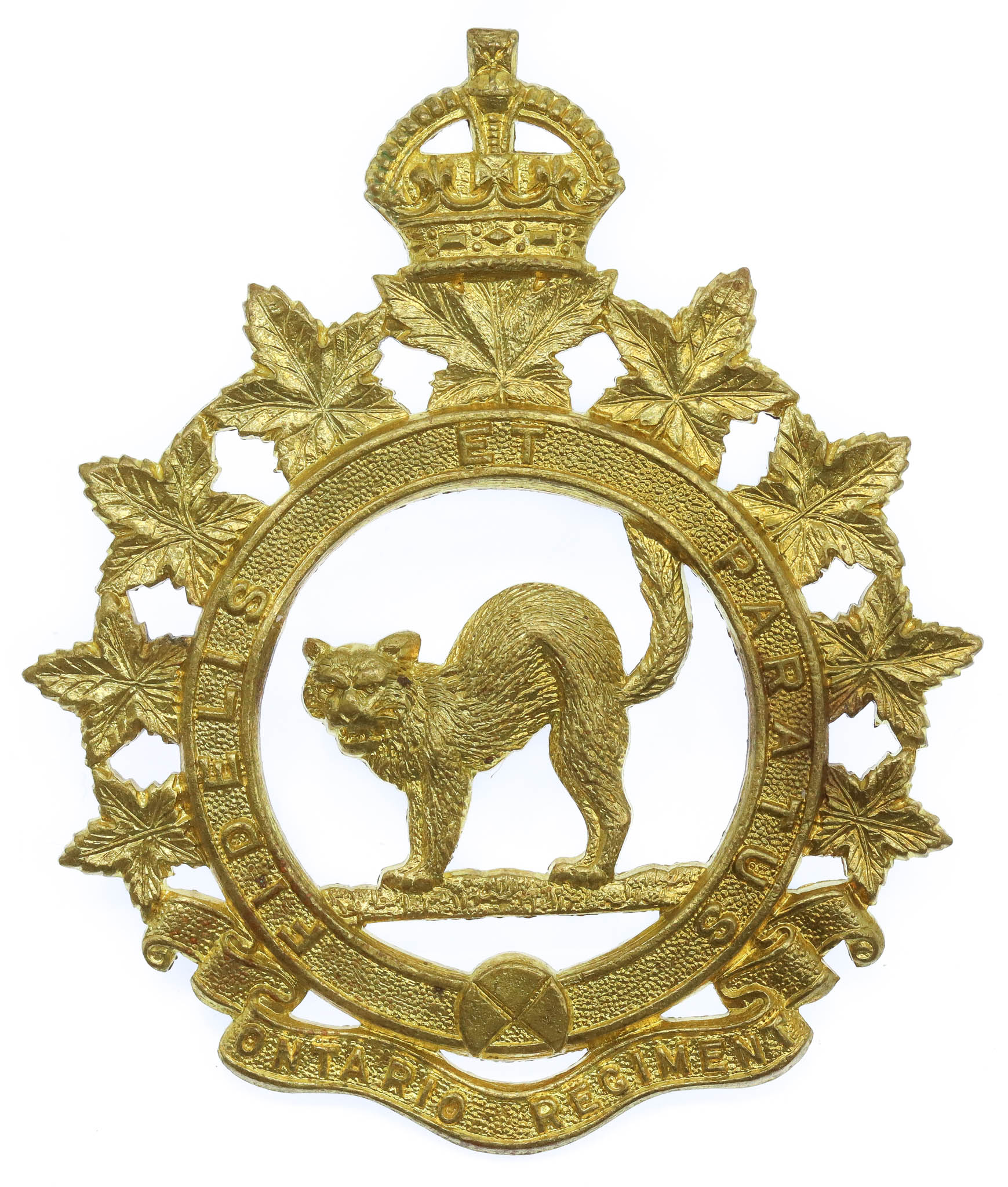 Canadian Ontario Regiment Cap Badge - King's Crown