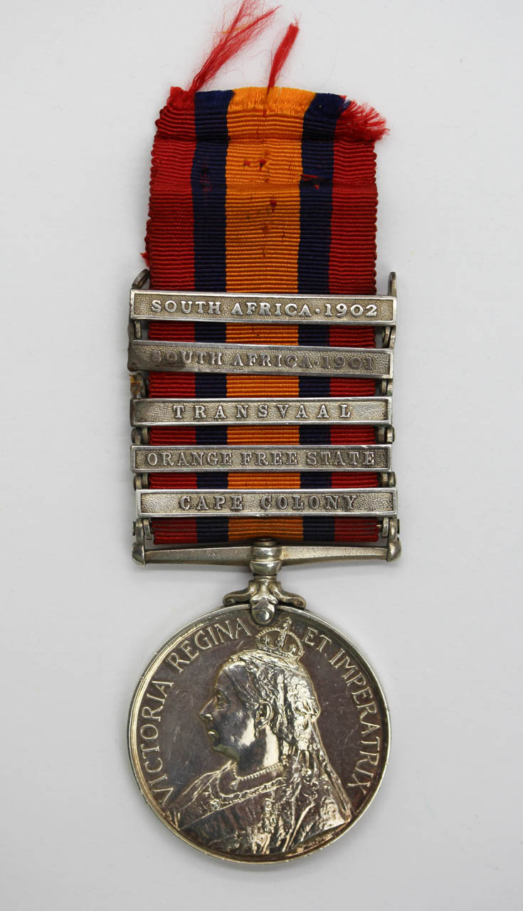 Queen's South Africa Medal (Clasps - Cape Colony, Orange Free State, Transvaal, South Africa 1901, South Africa 1902) - Lieut. J.L. Lawson, Manchester Regiment