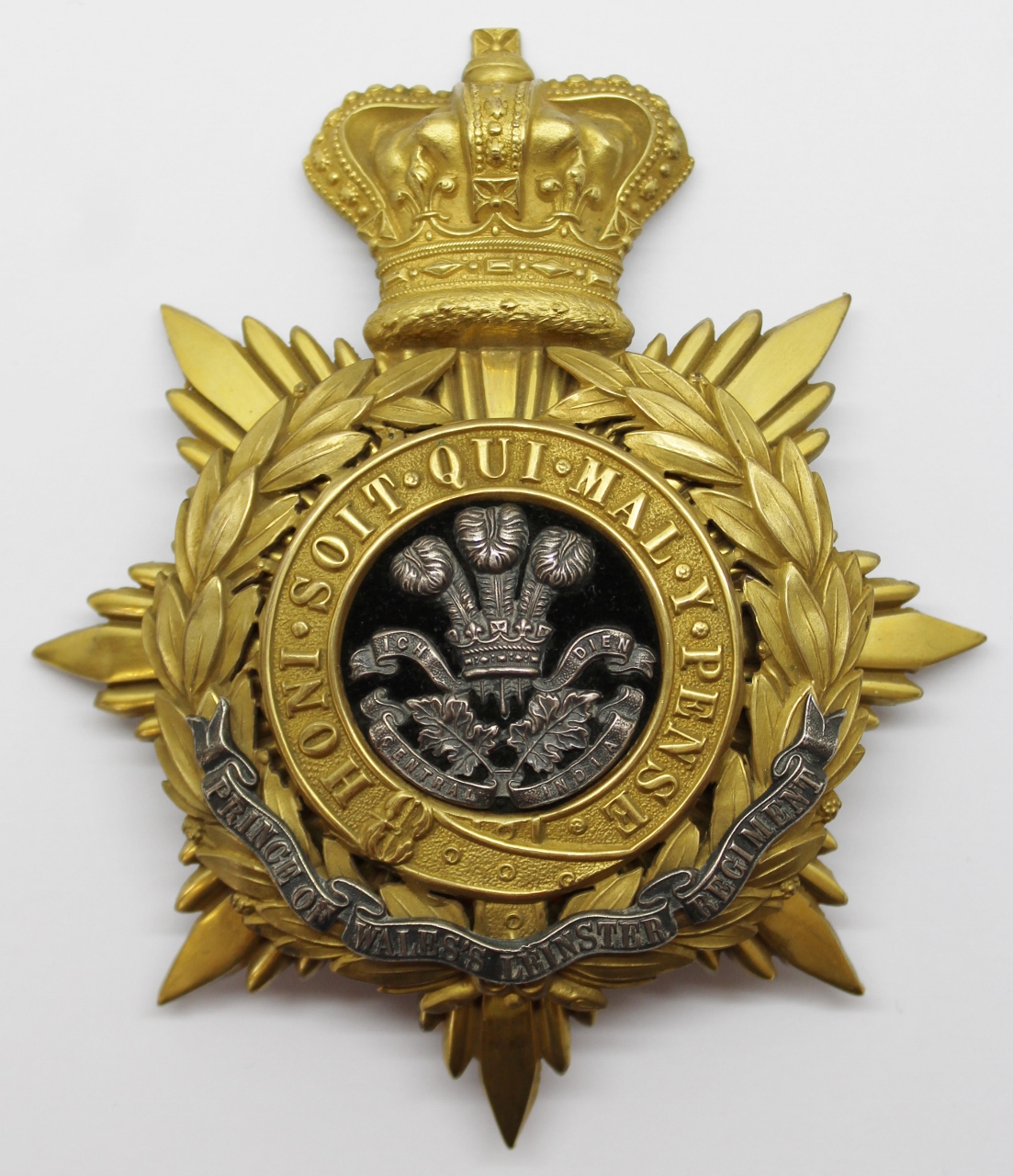 Victorian Prince of Wales's Leinster Regiment (Royal Canadians) Officer's Helmet Plate