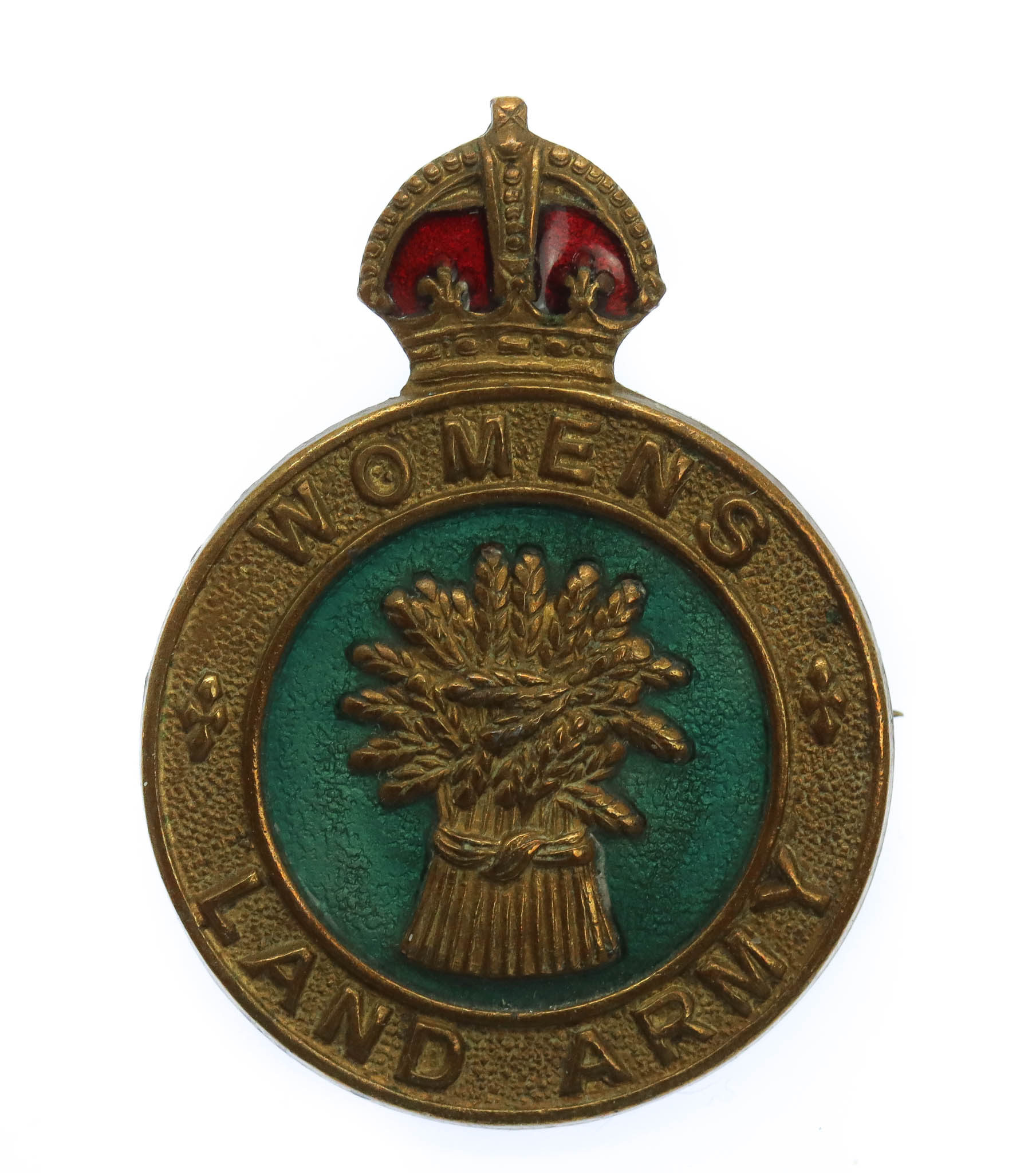WW2 Women's Land Army Enamelled Hat / Lapel Badge