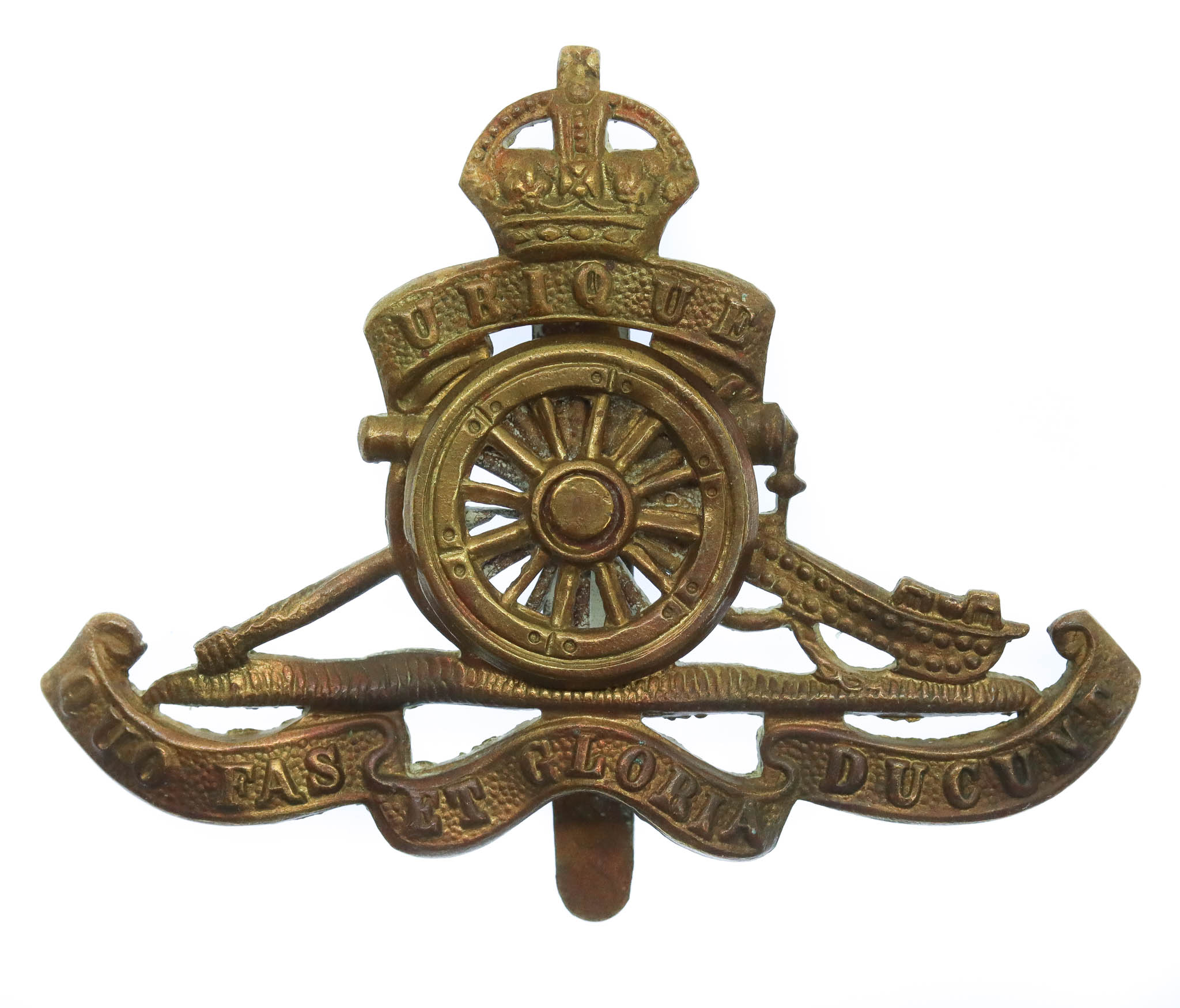 Royal Artillery (Revolving Wheel) Cap Badge - King's Crown