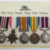 WW1 Military Medal, 1914-15 Star Trio and Meritorious Service Medal (Gallantry) Group of Five - Sgt. E.S. Voice, 64th Army Bde. Royal Field Artillery - Wounded