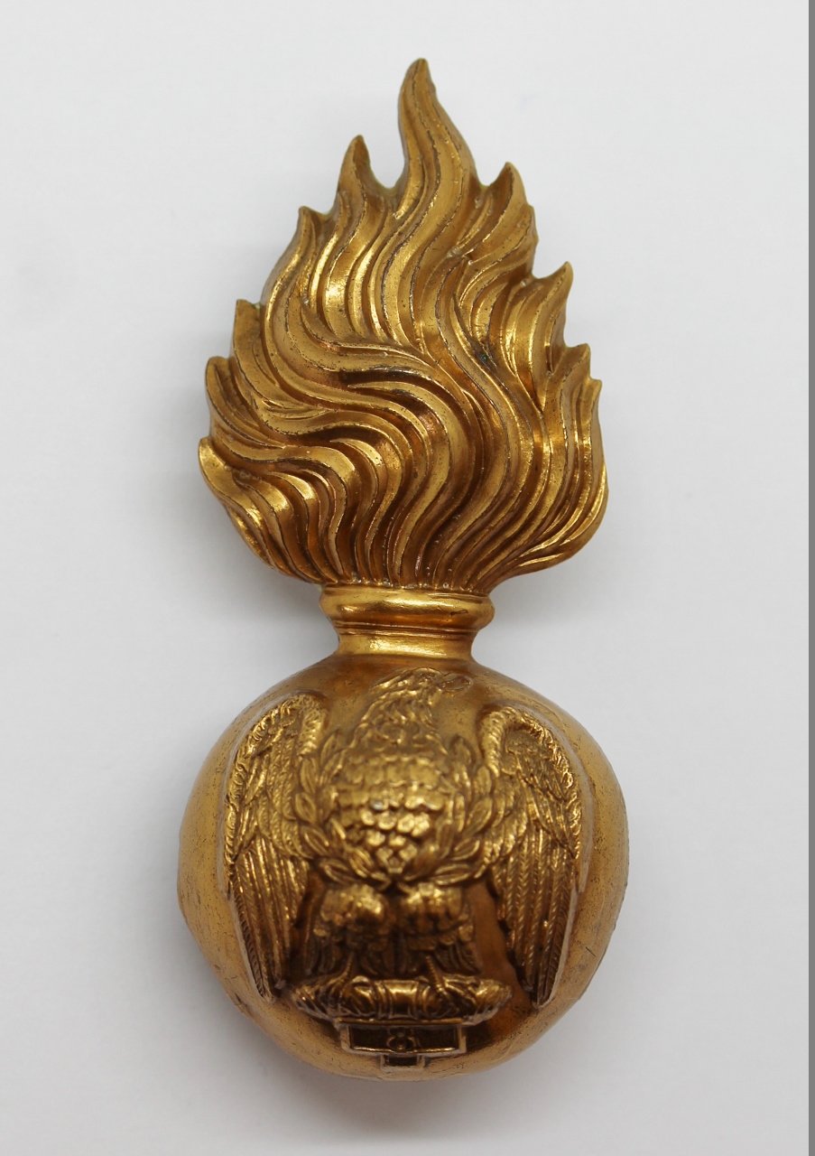 Victorian Royal Irish Fusiliers Fur Cap Grenade Badge