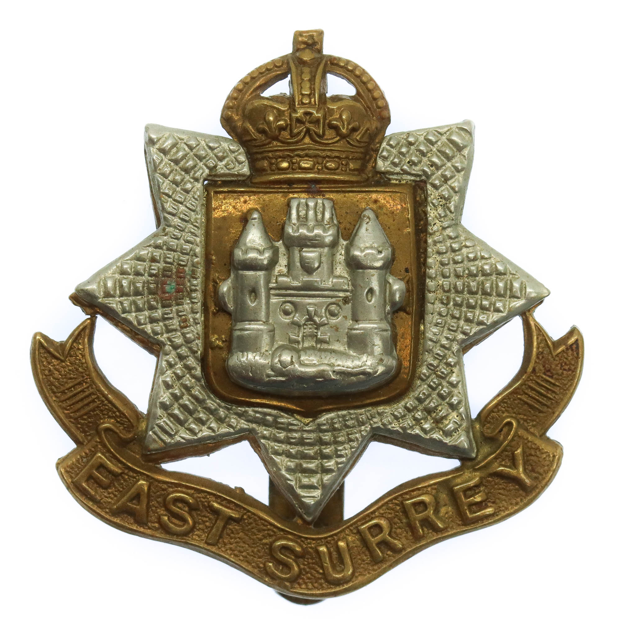 East Surrey Regiment Cap Badge - King's Crown