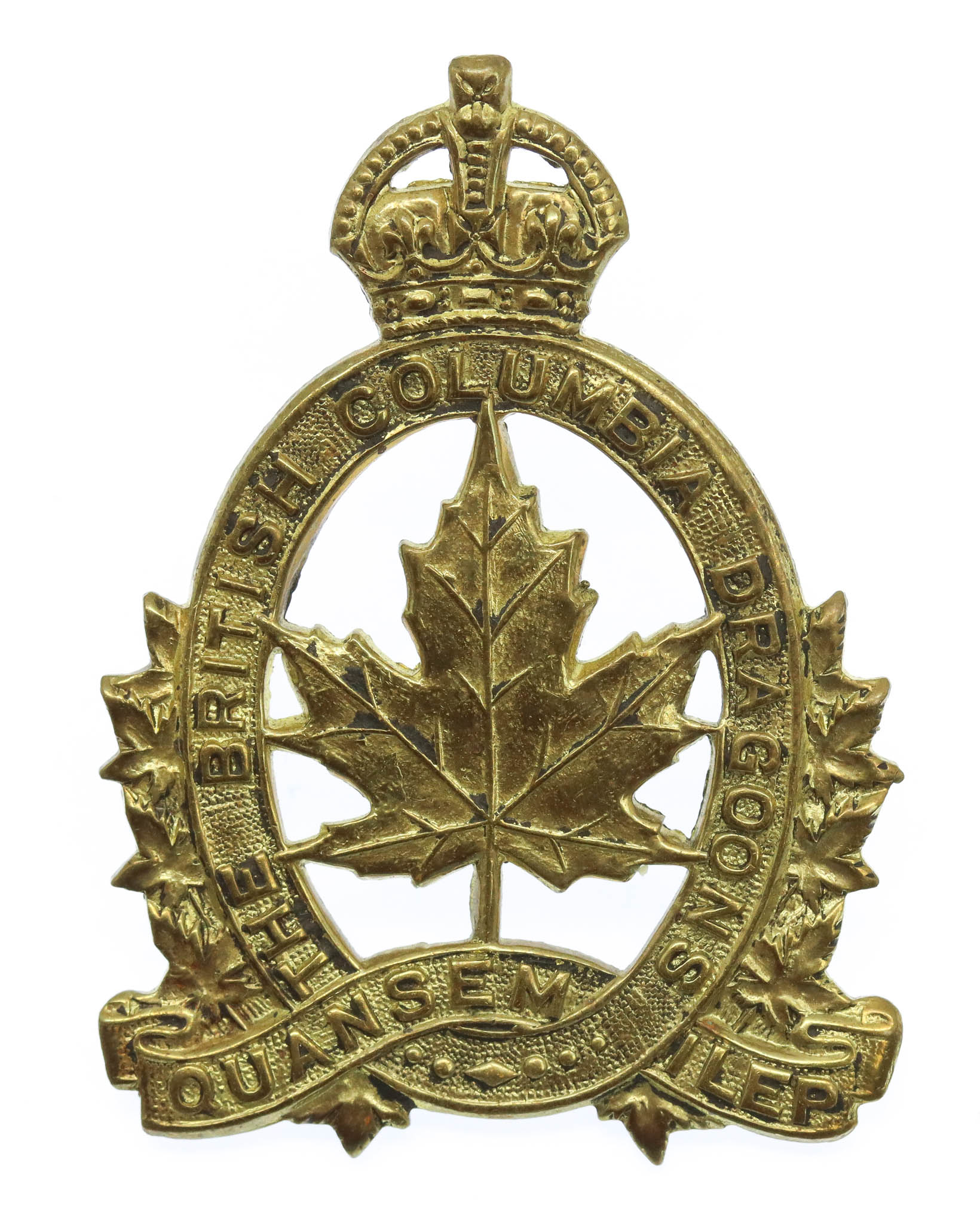 Canadian British Columbia Dragoons Cap Badge - King's Crown