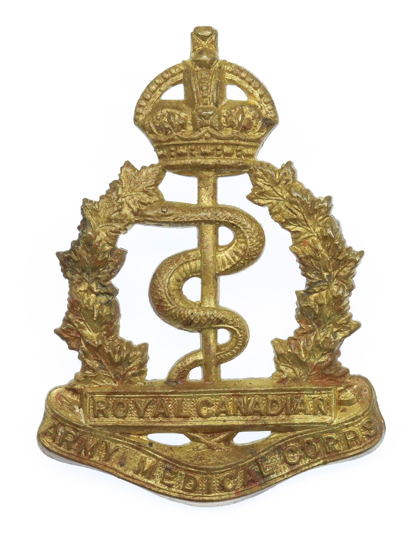 Royal Canadian Army Medical Corps Cap Badge - King's Crown