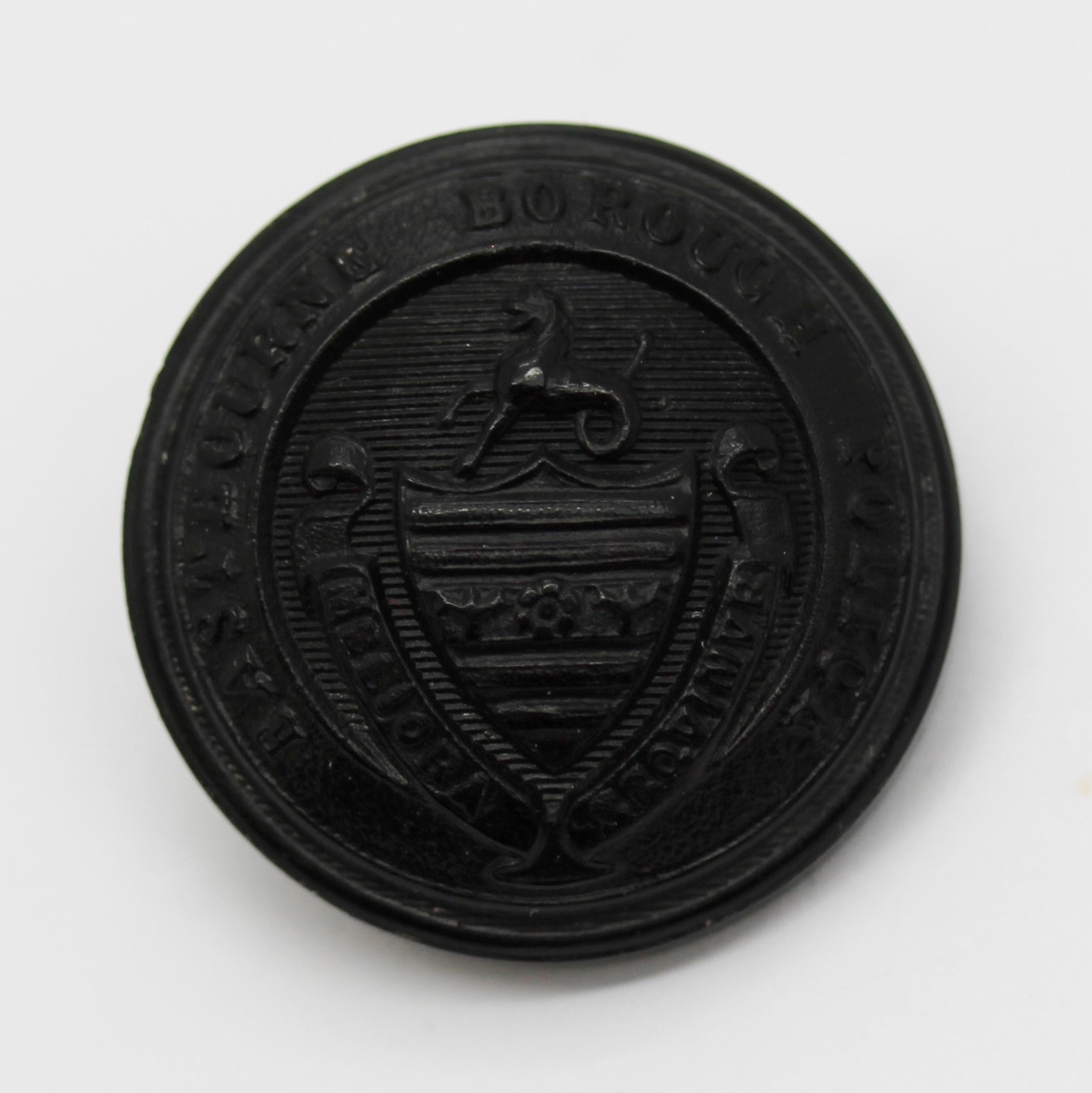Eastbourne Borough Police Coat of Arms Black Button (Large)