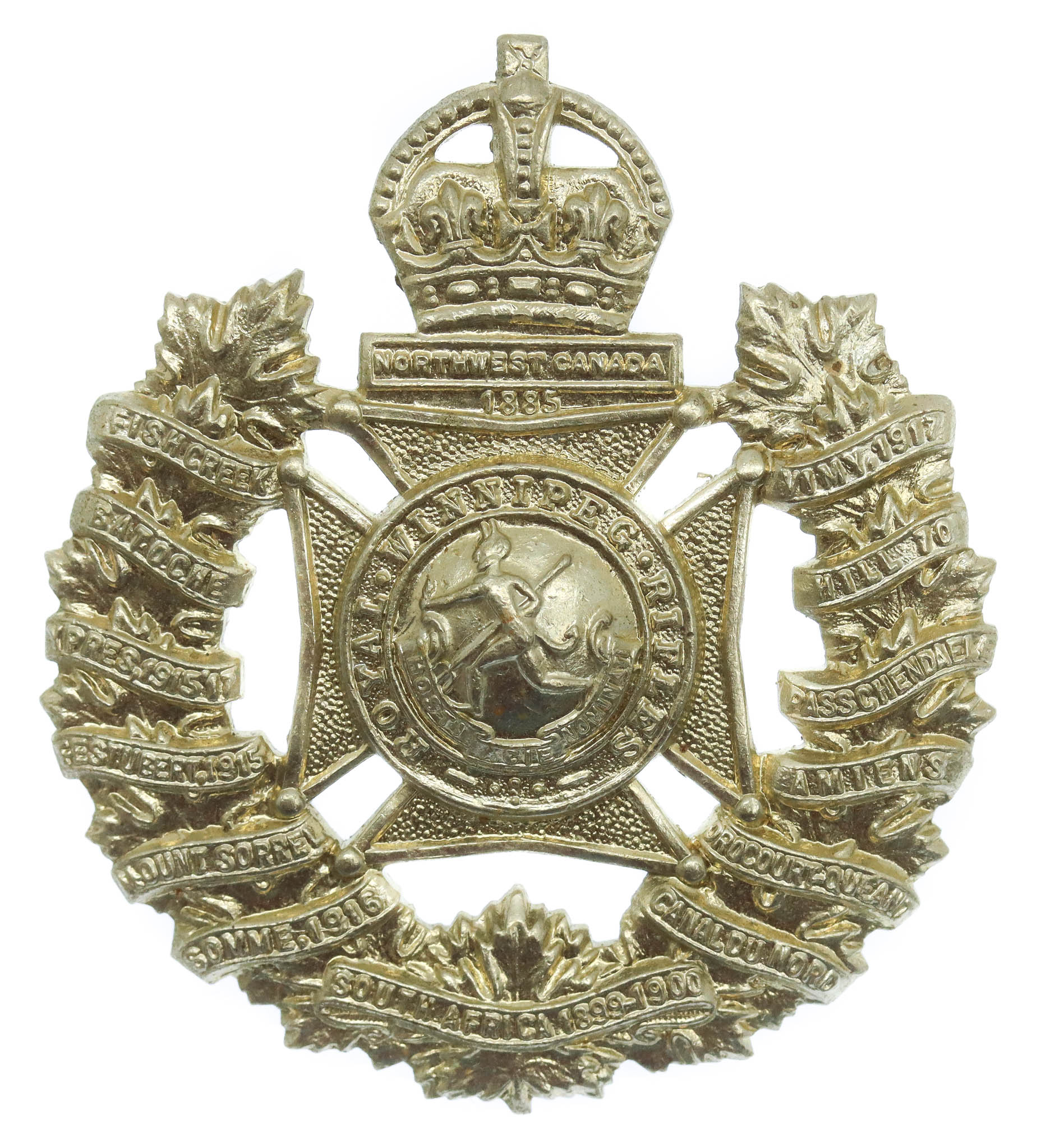 Canadian Royal Winnipeg Rifles Cap Badge - King's Crown
