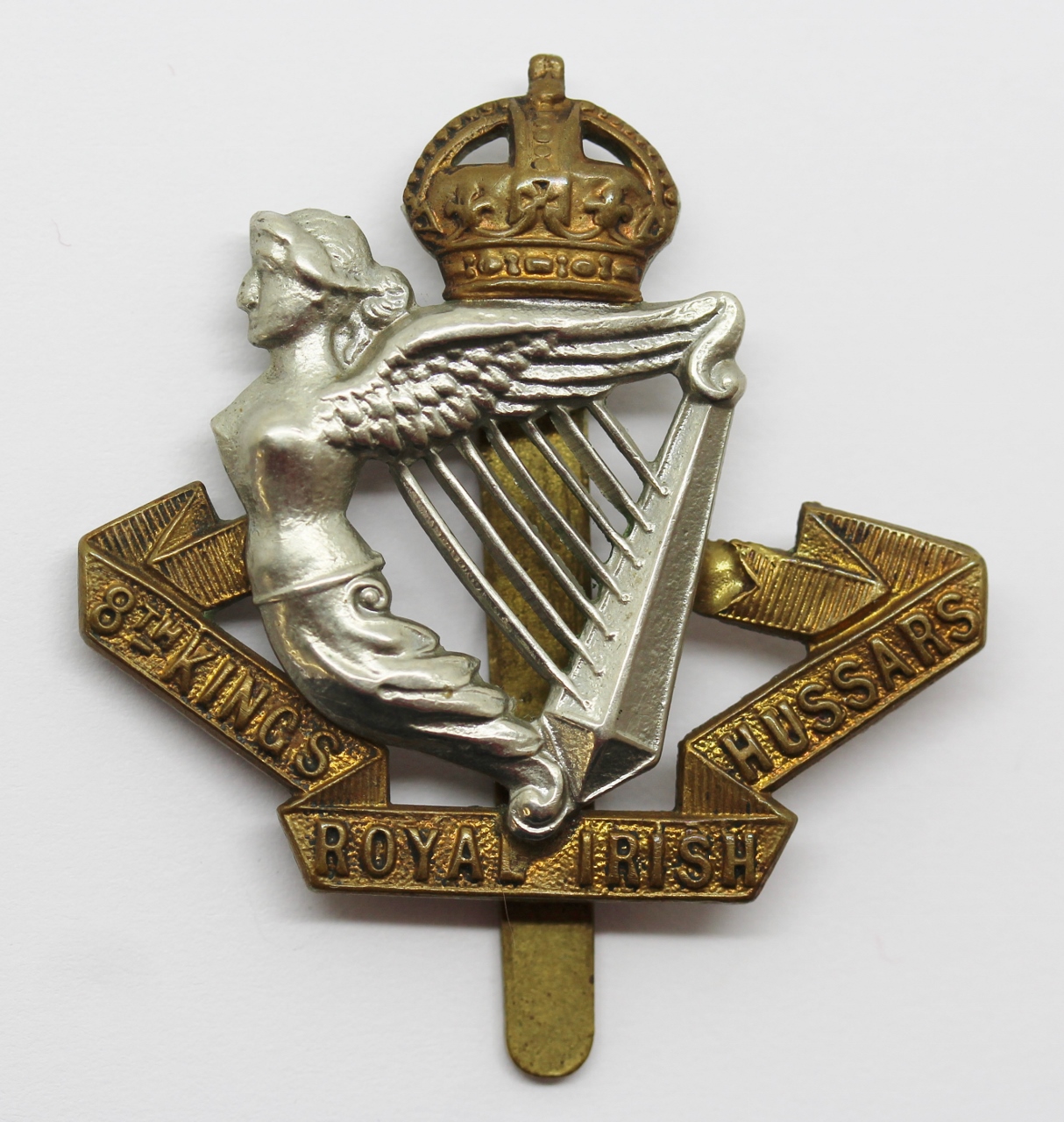 8th King's Royal Irish Hussars Cap Badge - King's Crown