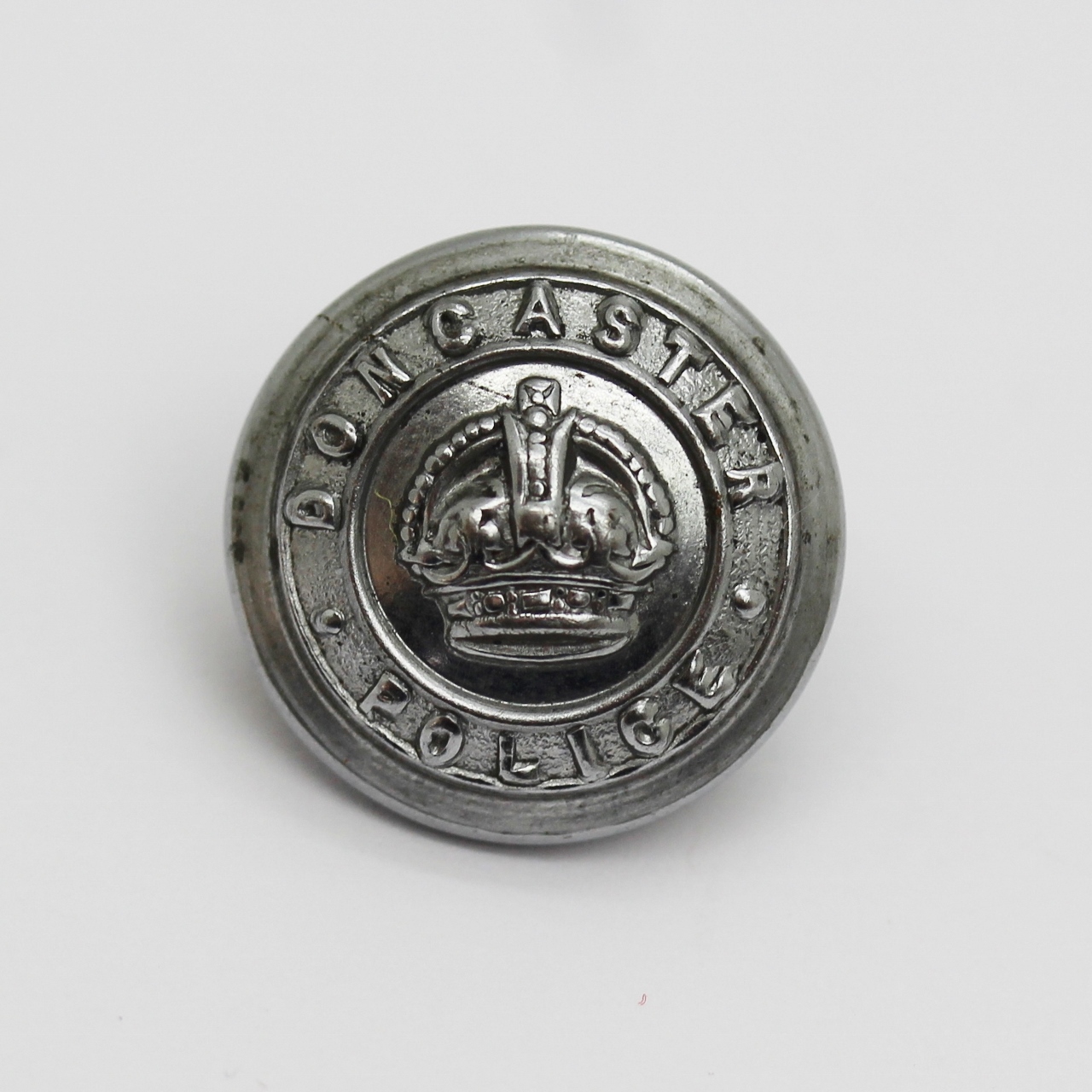 Doncaster Borough Police Chrome Button - King's Crown (Small)