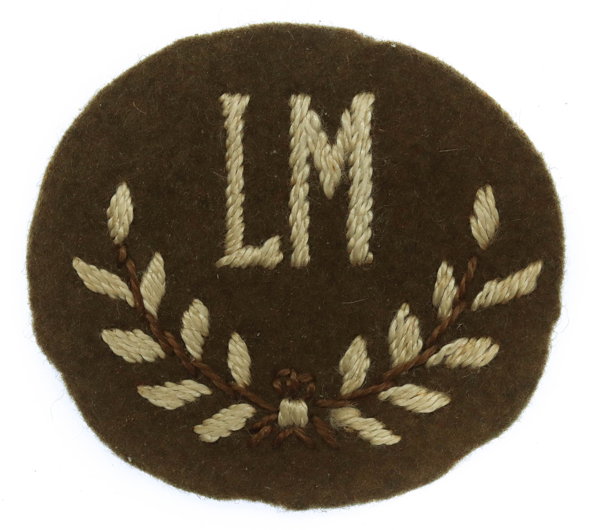 British Army Light Mortarman (LM) Cloth Proficiency Arm Badge