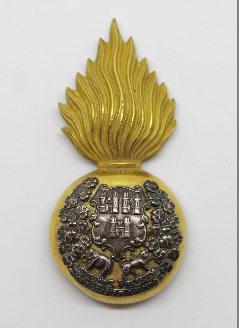 Royal Dublin Fusiliers Officer's Silver & Gilt Glengarry Badge