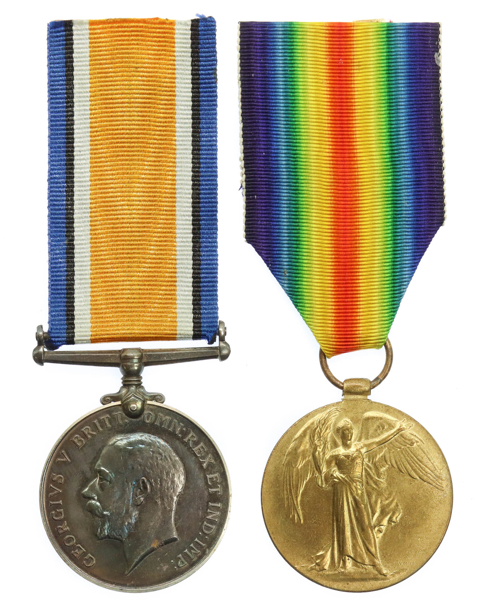 WW1 British War & Victory Medal Pair - Pte. A.H. Giles, Rifle Brigade