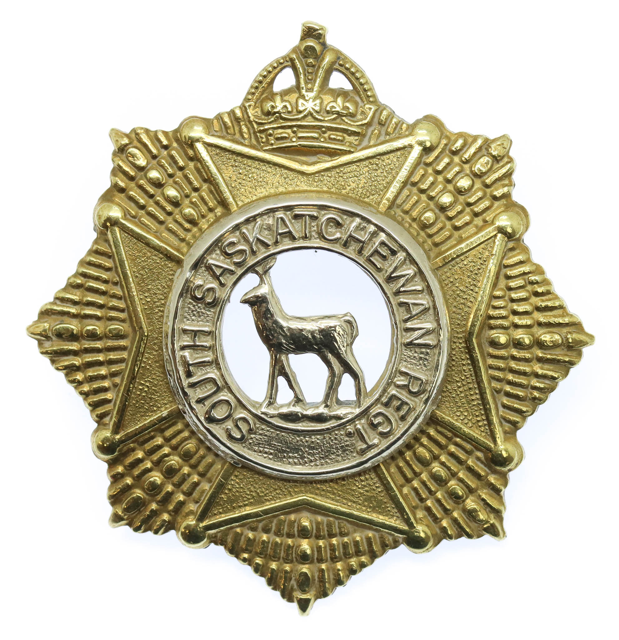 Canadian South Saskatchewan Regiment Cap Badge - King's Crown