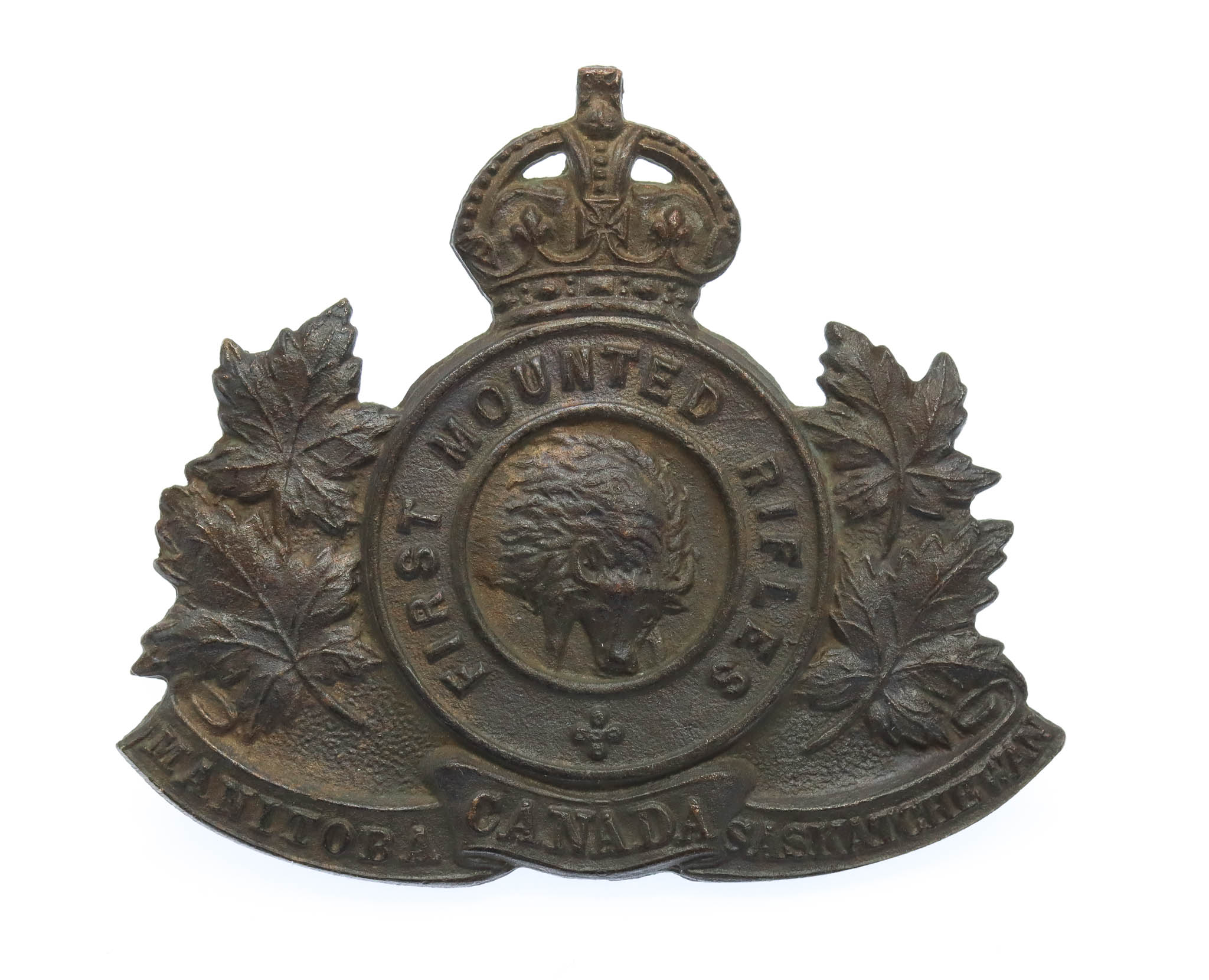 Canadian First Mounted Rifles C.E.F. WWI Cap Badge