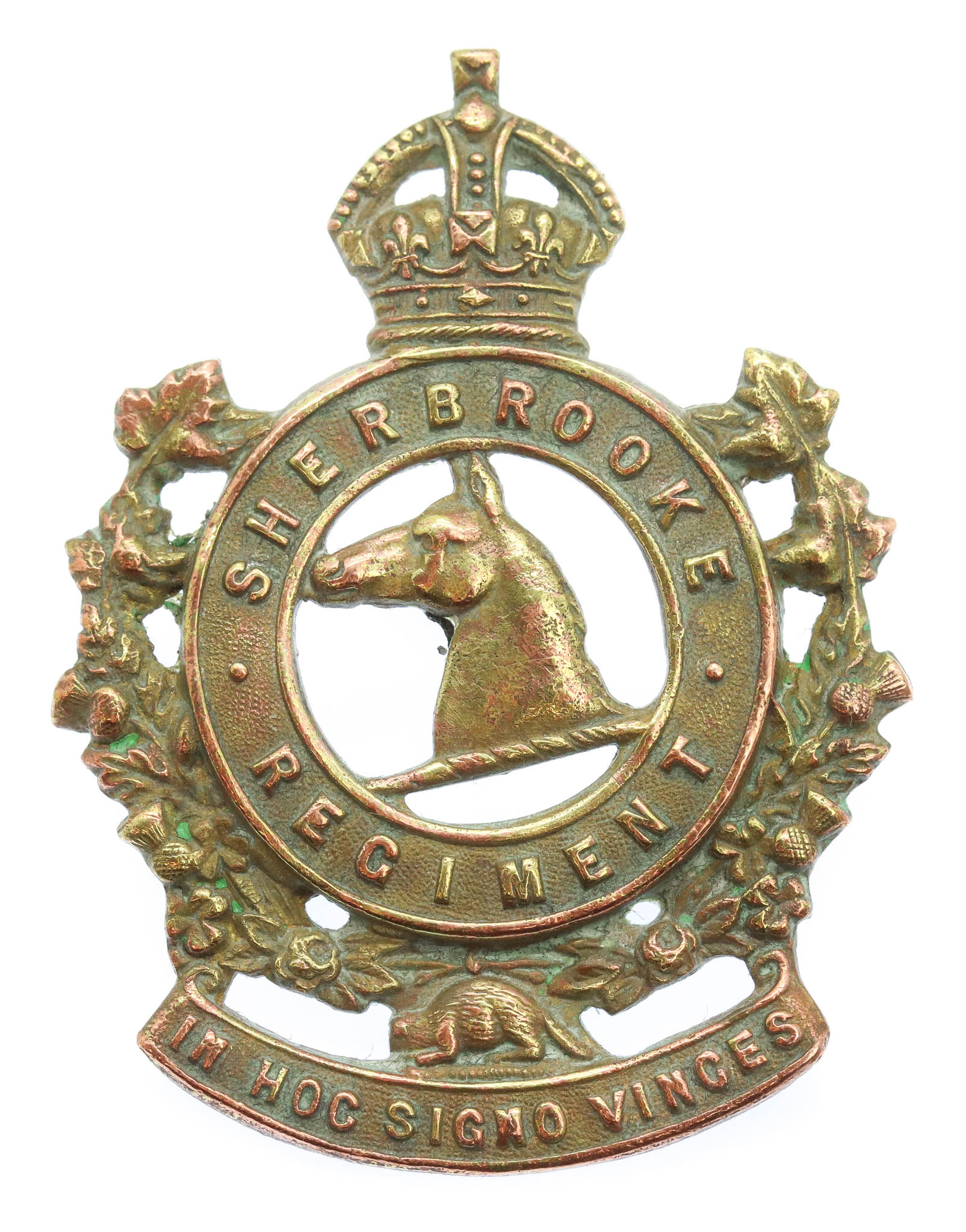 Canadian Sherbrooke Regiment Cap Badge - King's Crown