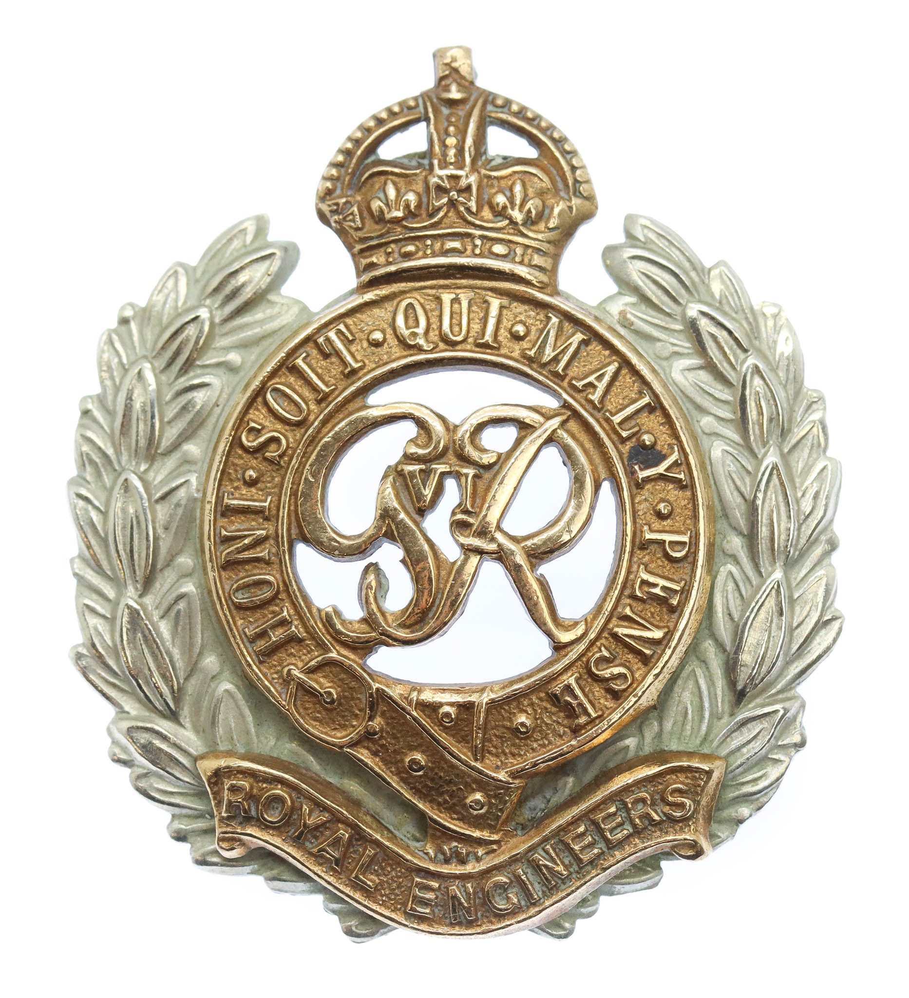 George VI Royal Engineers Bi-Metal Cap Badge