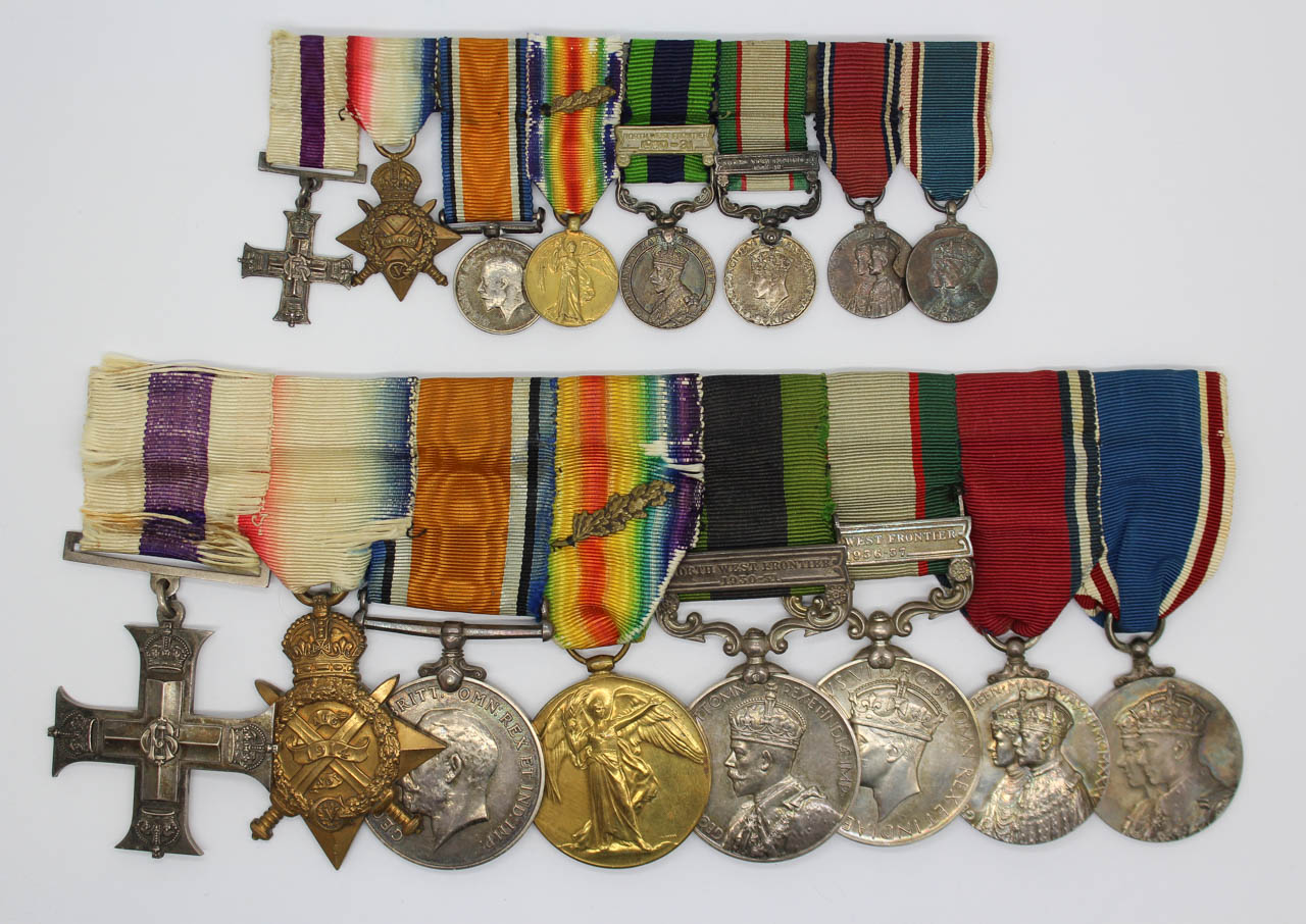 WW1 Mesopotamia Military Cross, 1914 Mons Star Trio (MID), 1908 IGS (Clasp - North West Frontier 1930-31), 1936 IGS (Clasp - North West Frontier 1936-37), 1935 Jubilee and 1937 Coronation Medal Group of Eight with a Quantity of Original Documents - Colonel C.H.N. Baker, Indian Medical Service