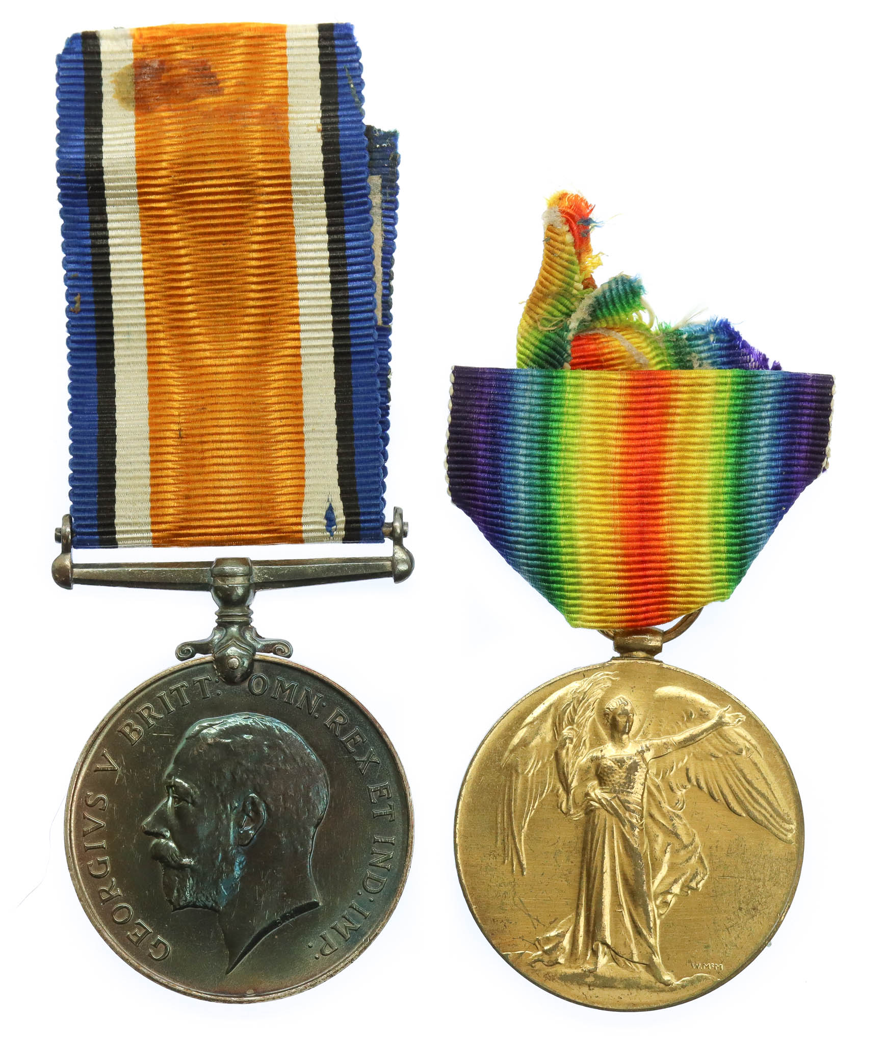 WW1 British War & Victory Medal Pair - Pte. F.C. Morton, Northumberland Fusiliers