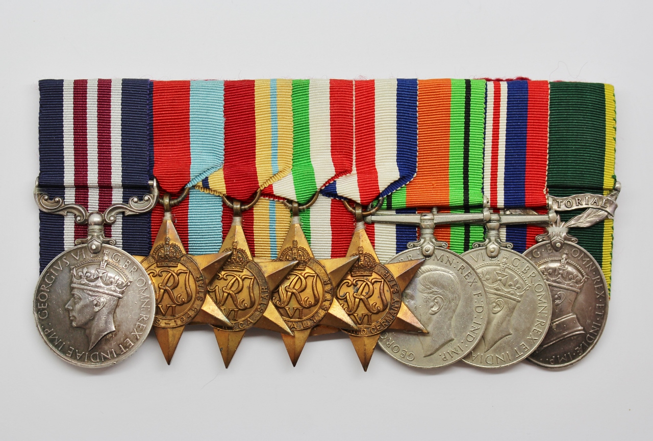WW2 Military Medal and Territorial Efficiency Medal Group of Eight - Gnr. J.E. Watkins, 90th Field Regt Royal Artillery