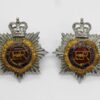 Pair of Royal Army Service Corps (R.A.S.C.) Officer's Collar Badges - Queen's Crown