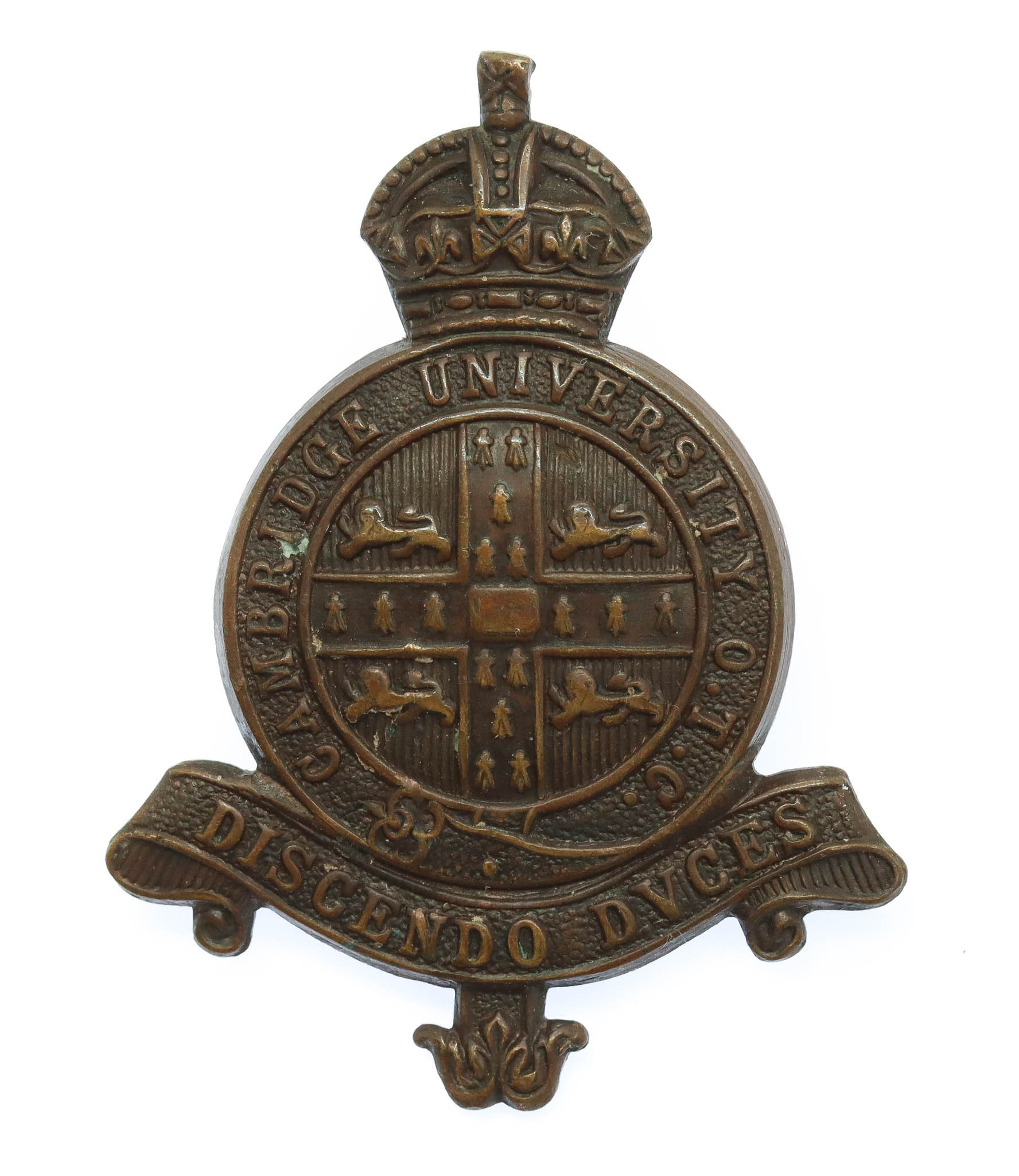 Cambridge University O.T.C. Cap Badge - King's Crown