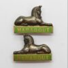 Pair of Dorsetshire Regiment Officer's Silver, Gilt & Enamel Collar Badges