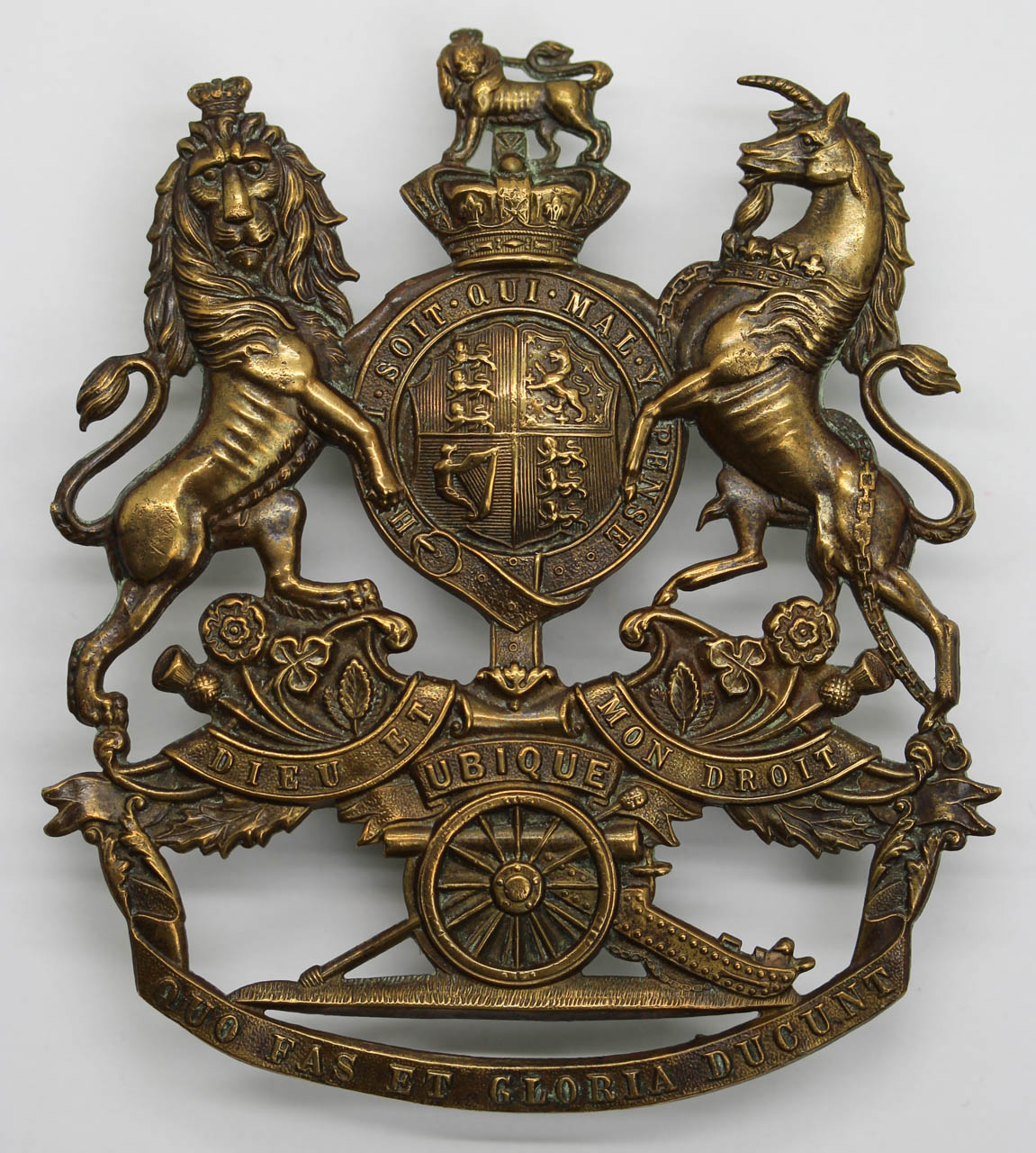 Victorian Royal Artillery Blue Cloth Helmet Plate