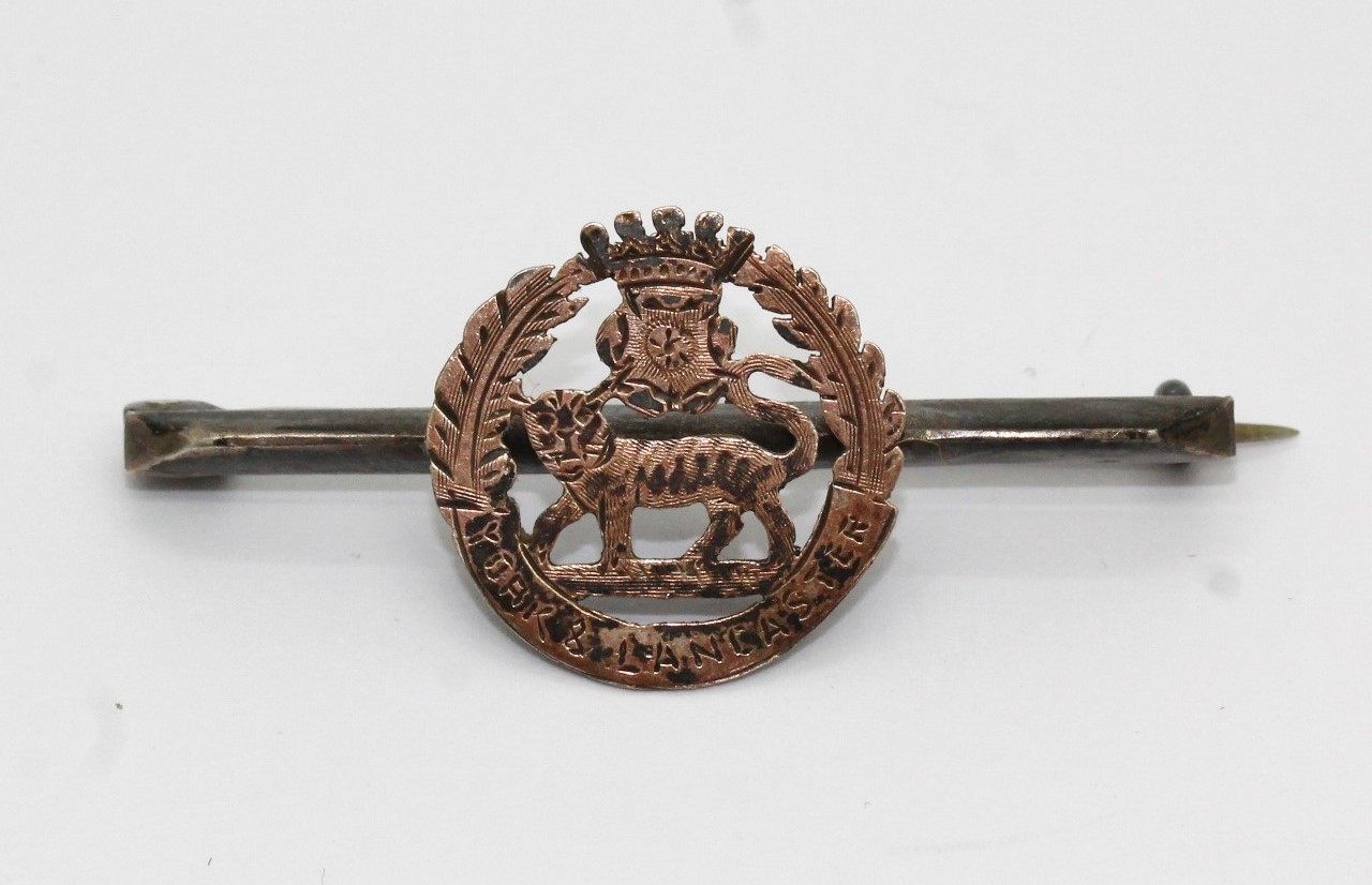 York & Lancaster Regiment Silver Sweetheart Brooch