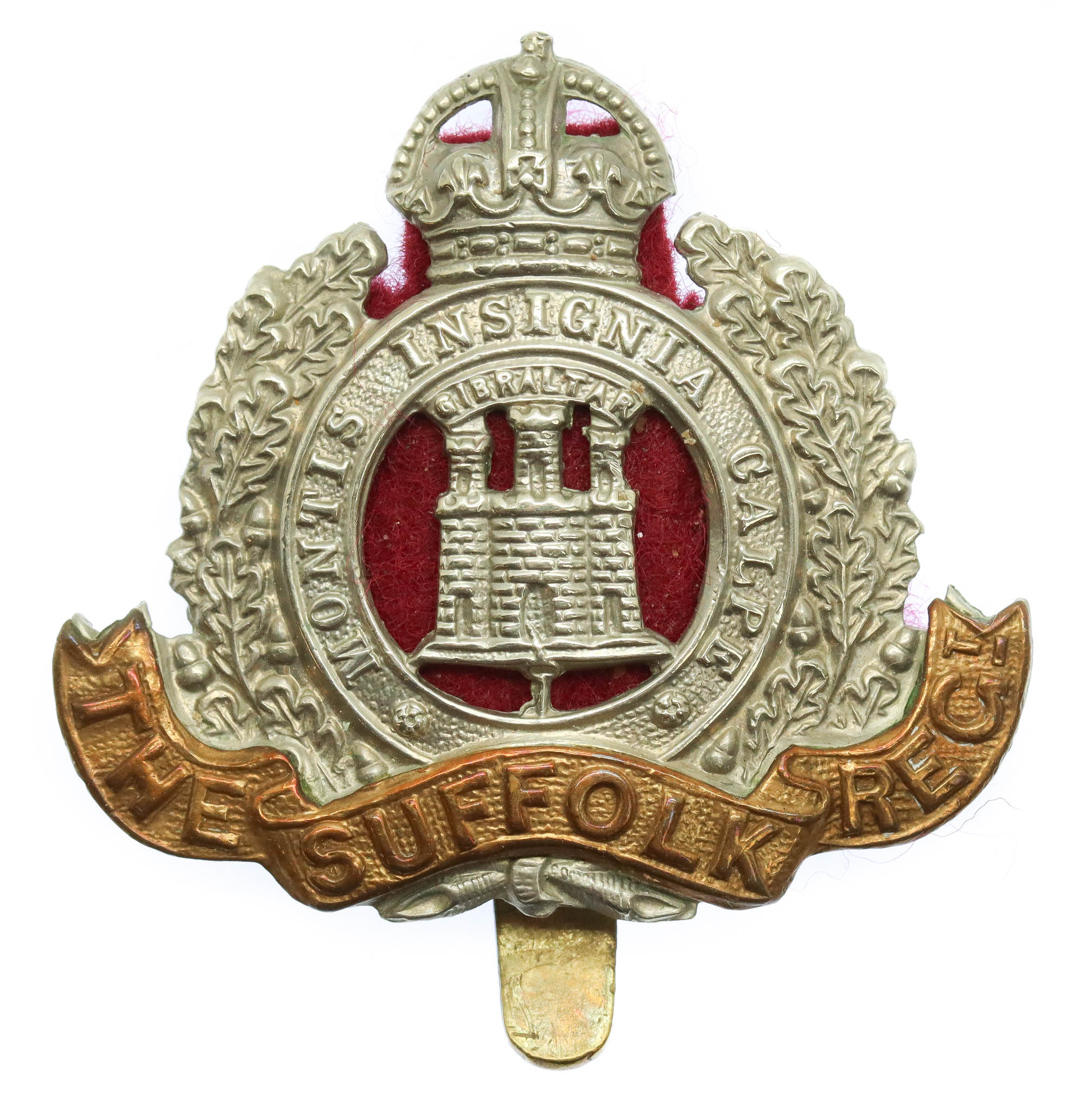 Suffolk Regiment Cap Badge - King's Crown