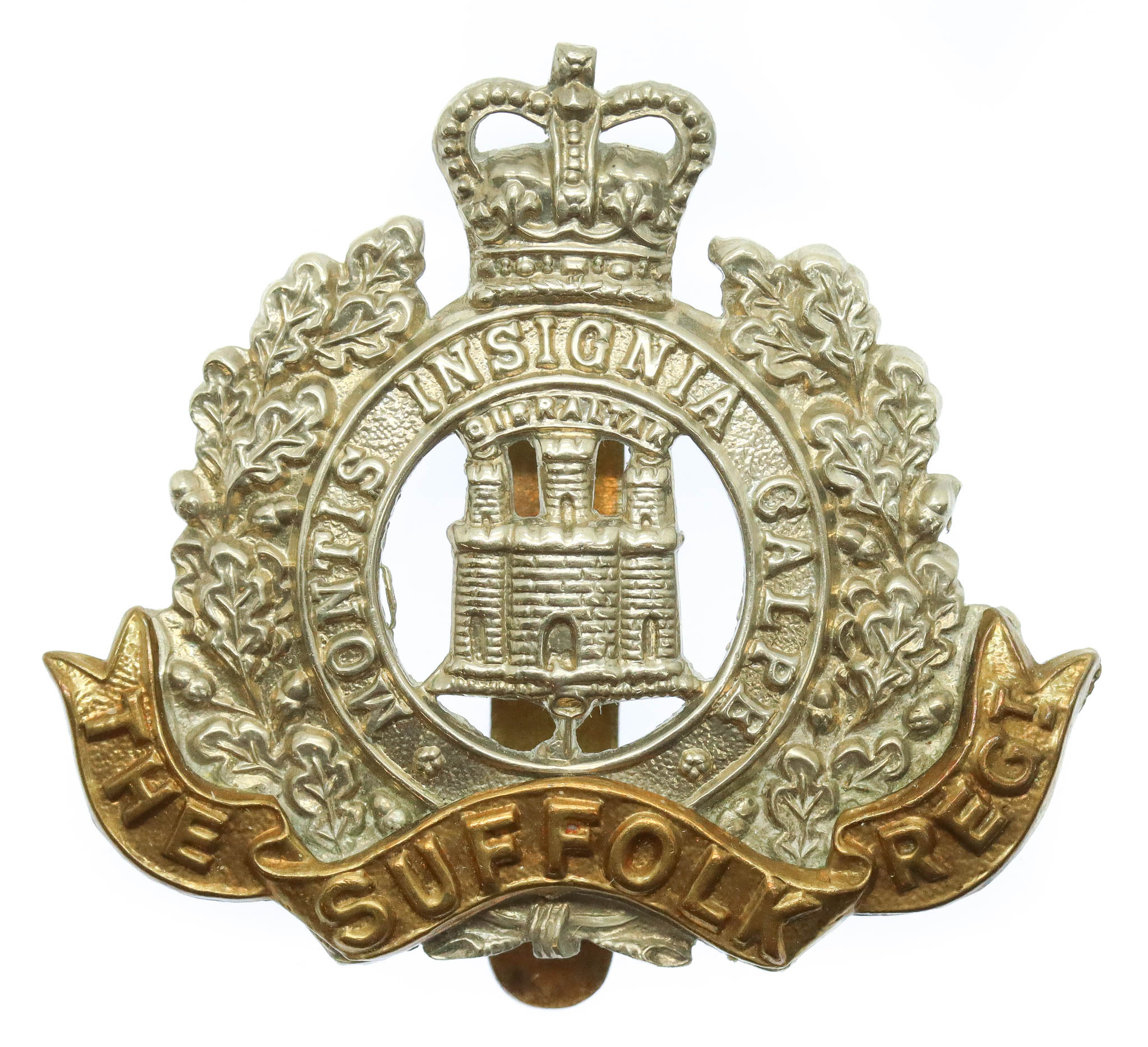Suffolk Regiment Cap Badge - Queen's Crown
