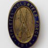 WWI Athletes Volunteer Force 1914 Enamelled Lapel Badge
