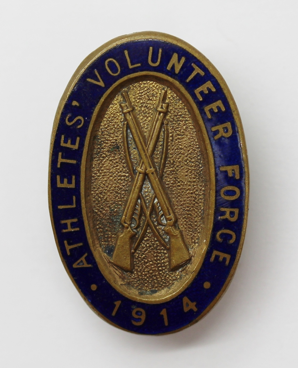 WWI Athletes Volunteer Force 1914 Enamelled Lapel Badge