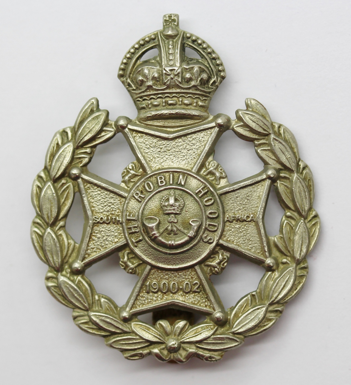 7th Bn. (The Robin Hoods) Sherwood Foresters Cap Badge - King's Crown