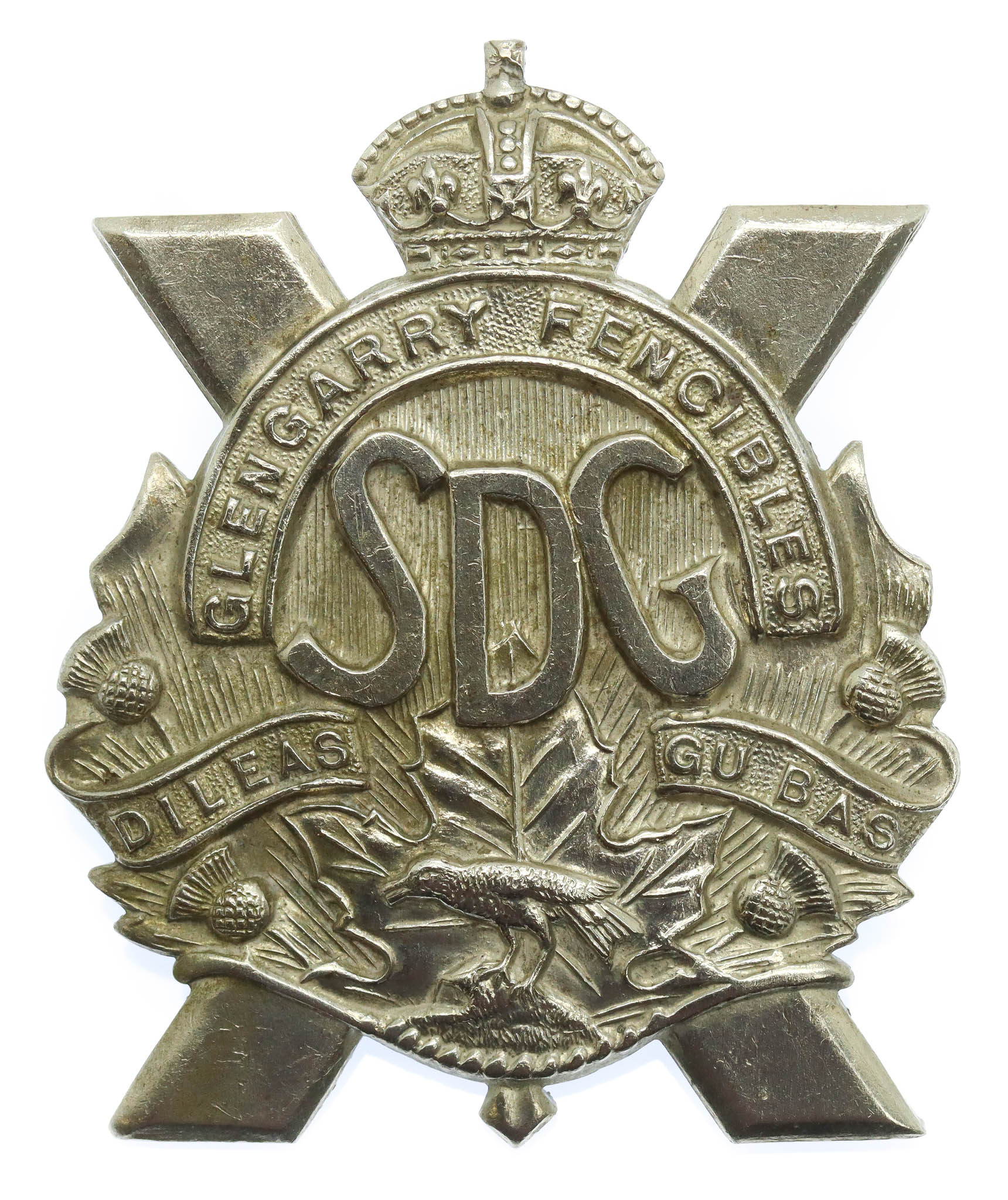 Canadian Stormont, Dundas & Glengarry Highlanders Cap Badge - King's Crown