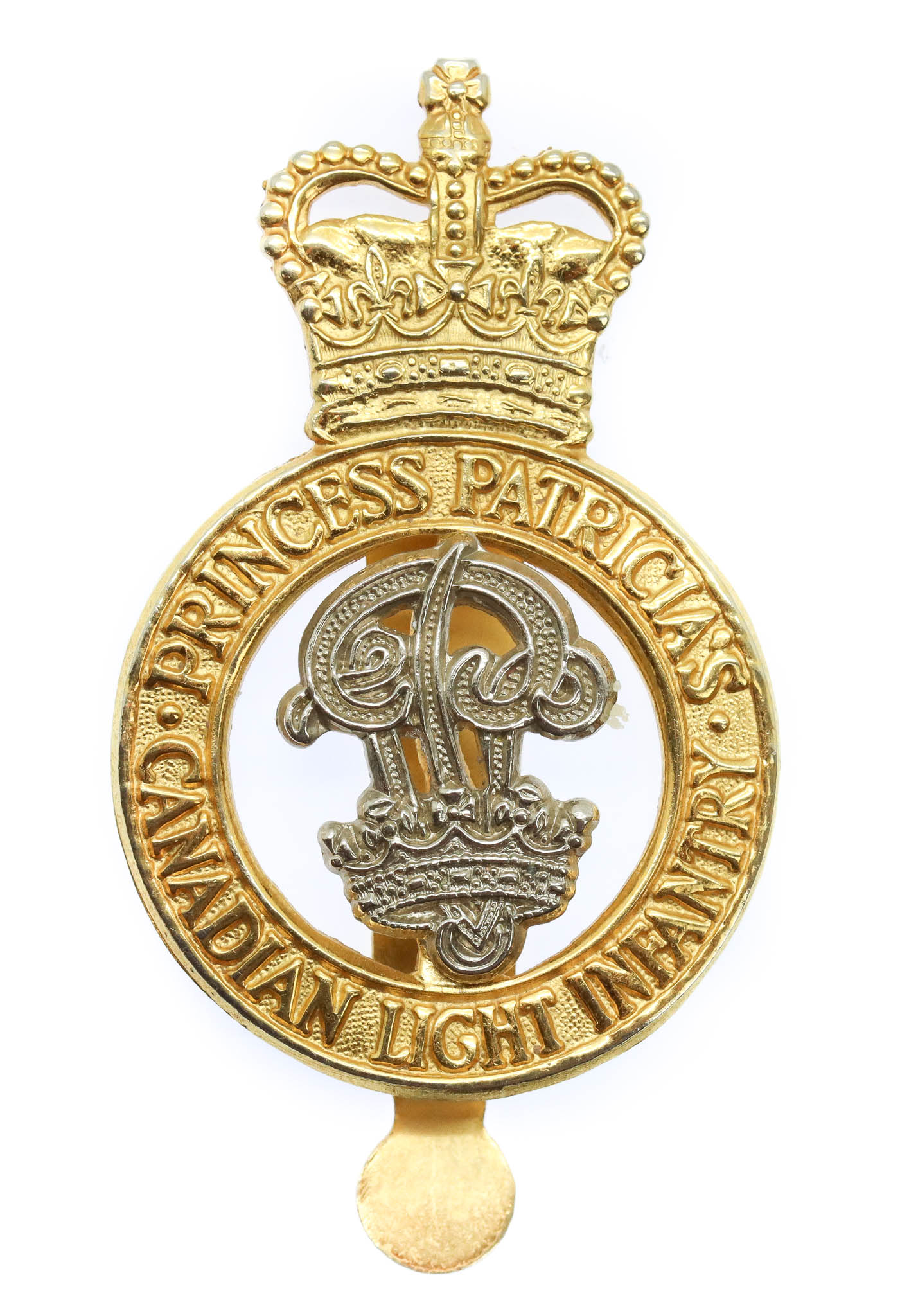 Princess Patricia's Canadian LIght Infantry (P.P.C.L.I.) Cap Badge - Queen's Crown