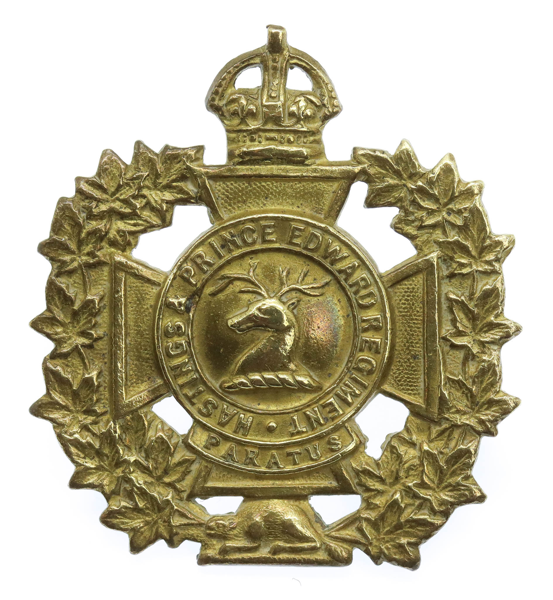 Canadian Hastings & Prince Edward Regiment Cap Badge - King's Crown