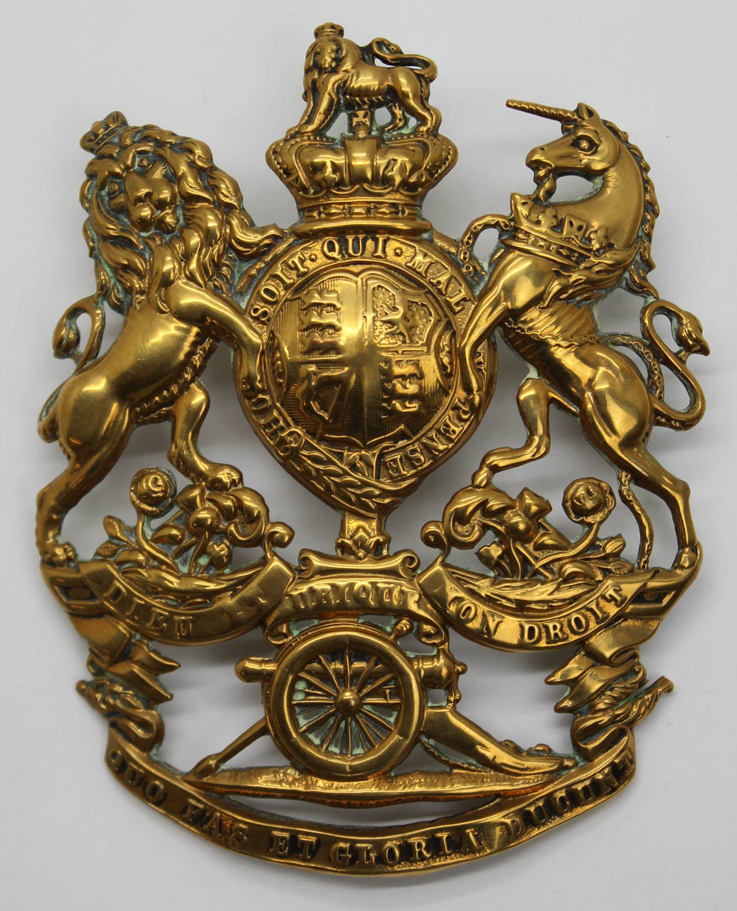 Victorian Royal Artillery Blue Cloth Helmet Plate