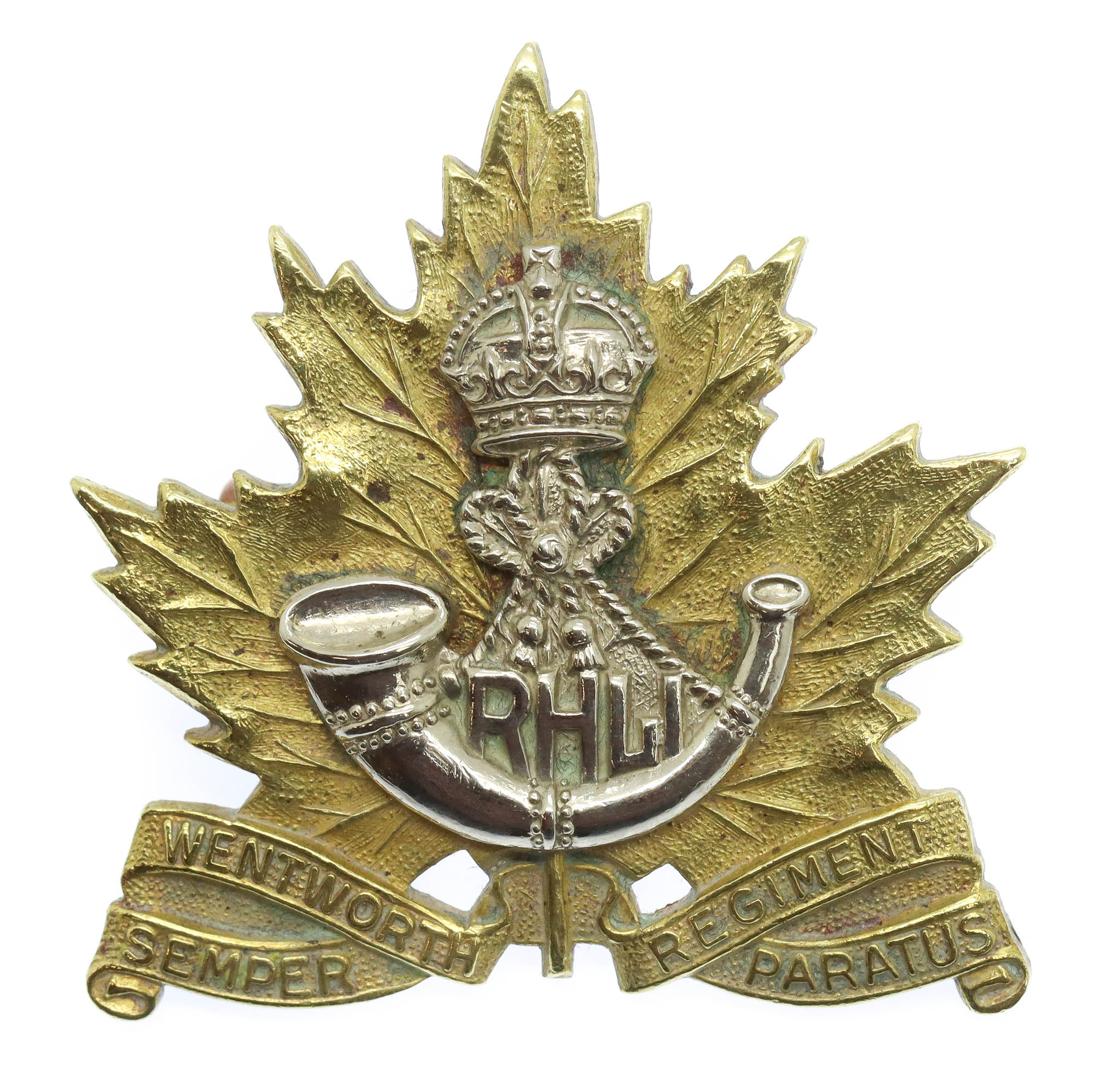 Canadian Wentworth Regiment Cap Badge - King's Crown