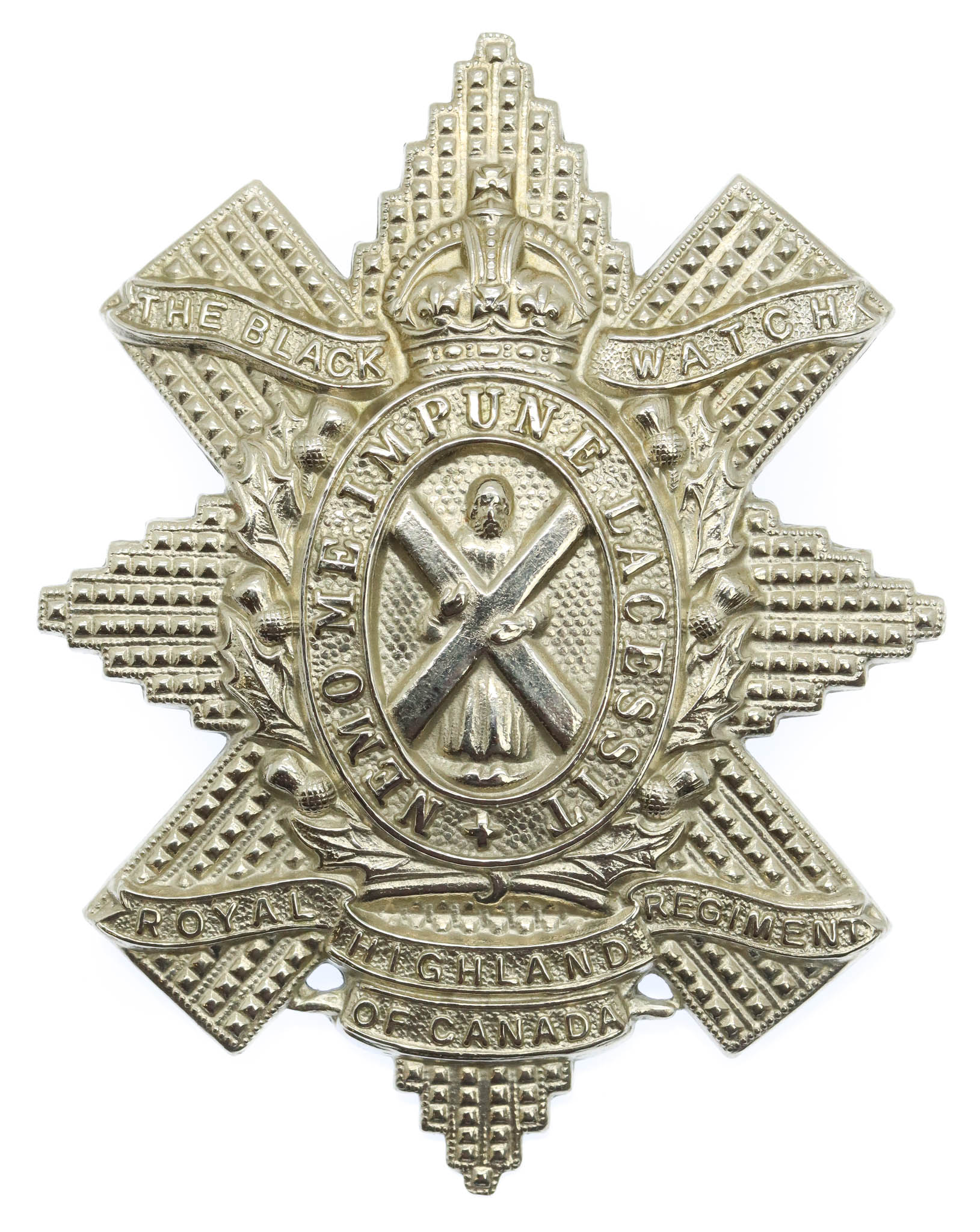 Canadian Black Watch Royal Highland Regiment of Canada Cap Badge - King's Crown
