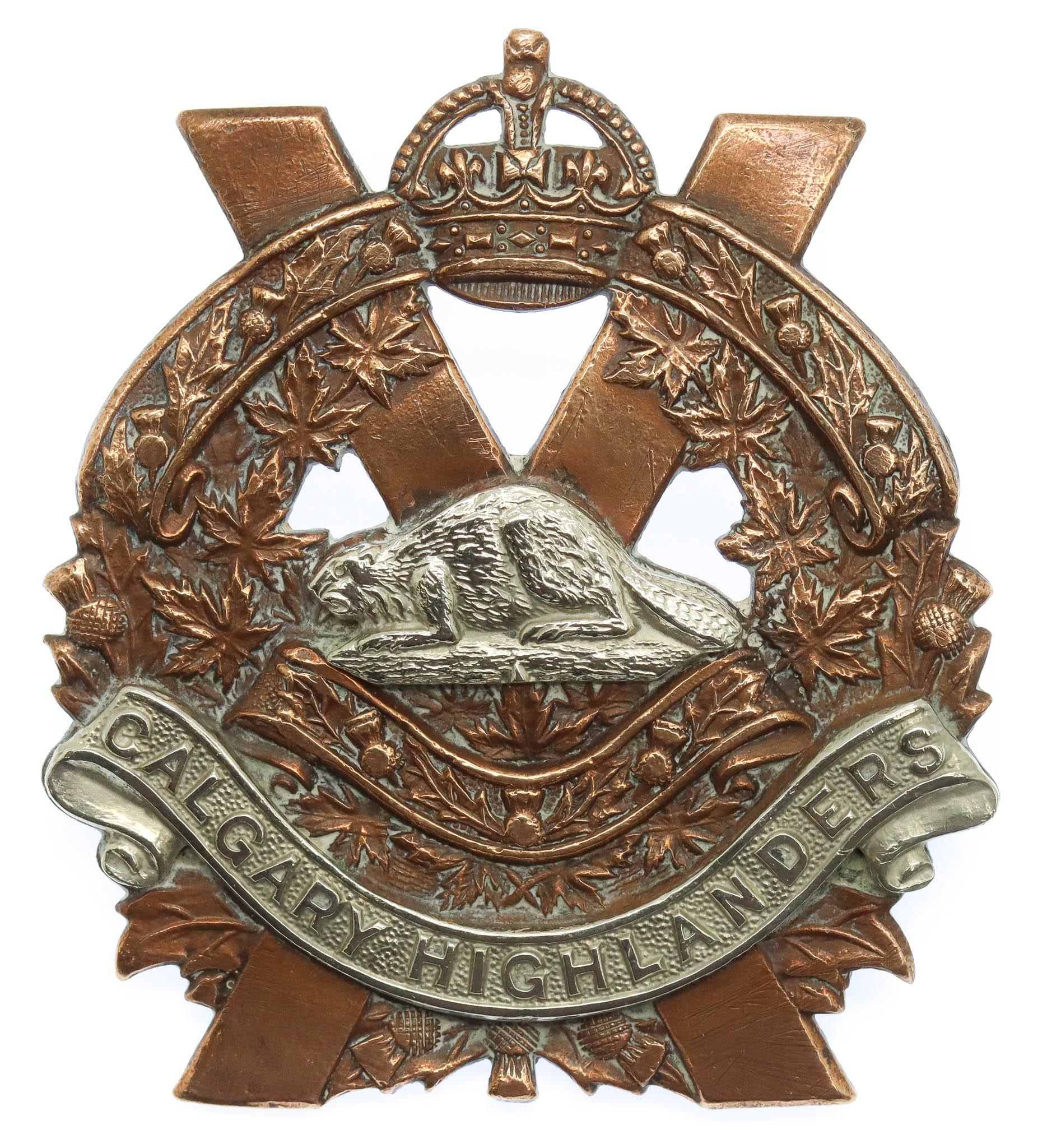 Canadian Calgary Highlanders Cap Badge - King's Crown