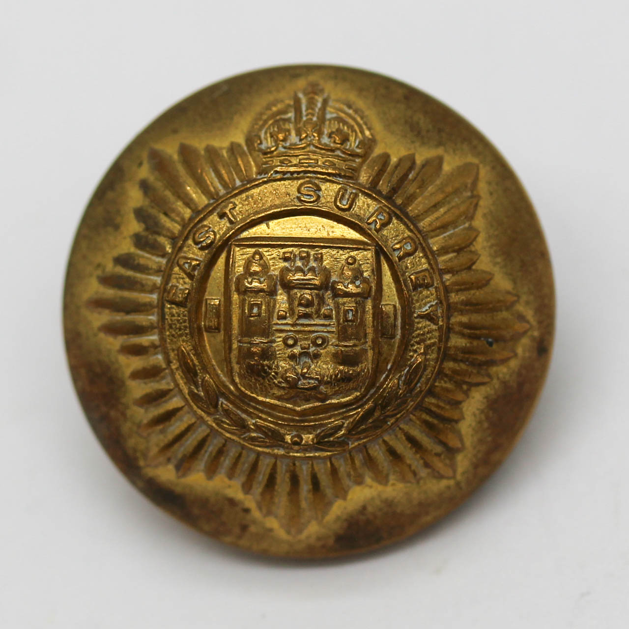 East Surrey Regiment Officer's Button - King's Crown (Large)