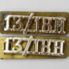 Pair of 13th/18th Hussars (13/18H) Anodised (Staybrite) Shoulder Titles