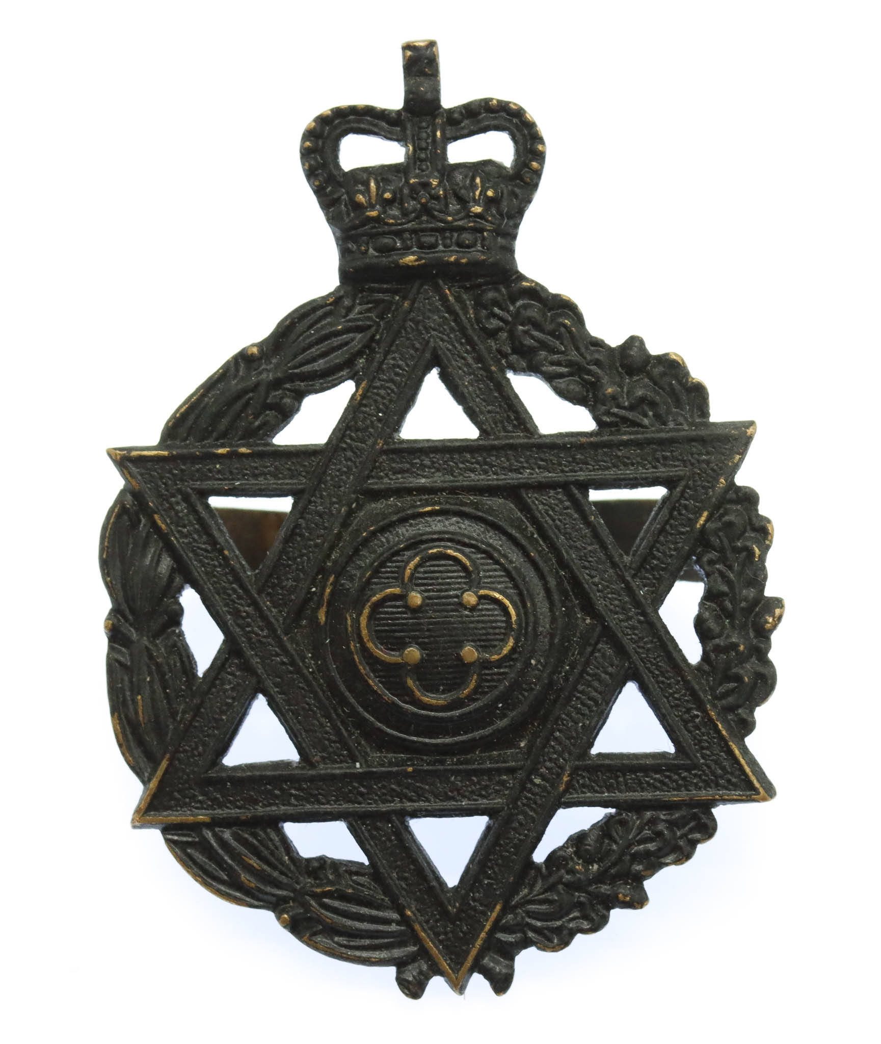 Royal Army Chaplain's Department (Jewish) Cap Badge - Queen's Crown