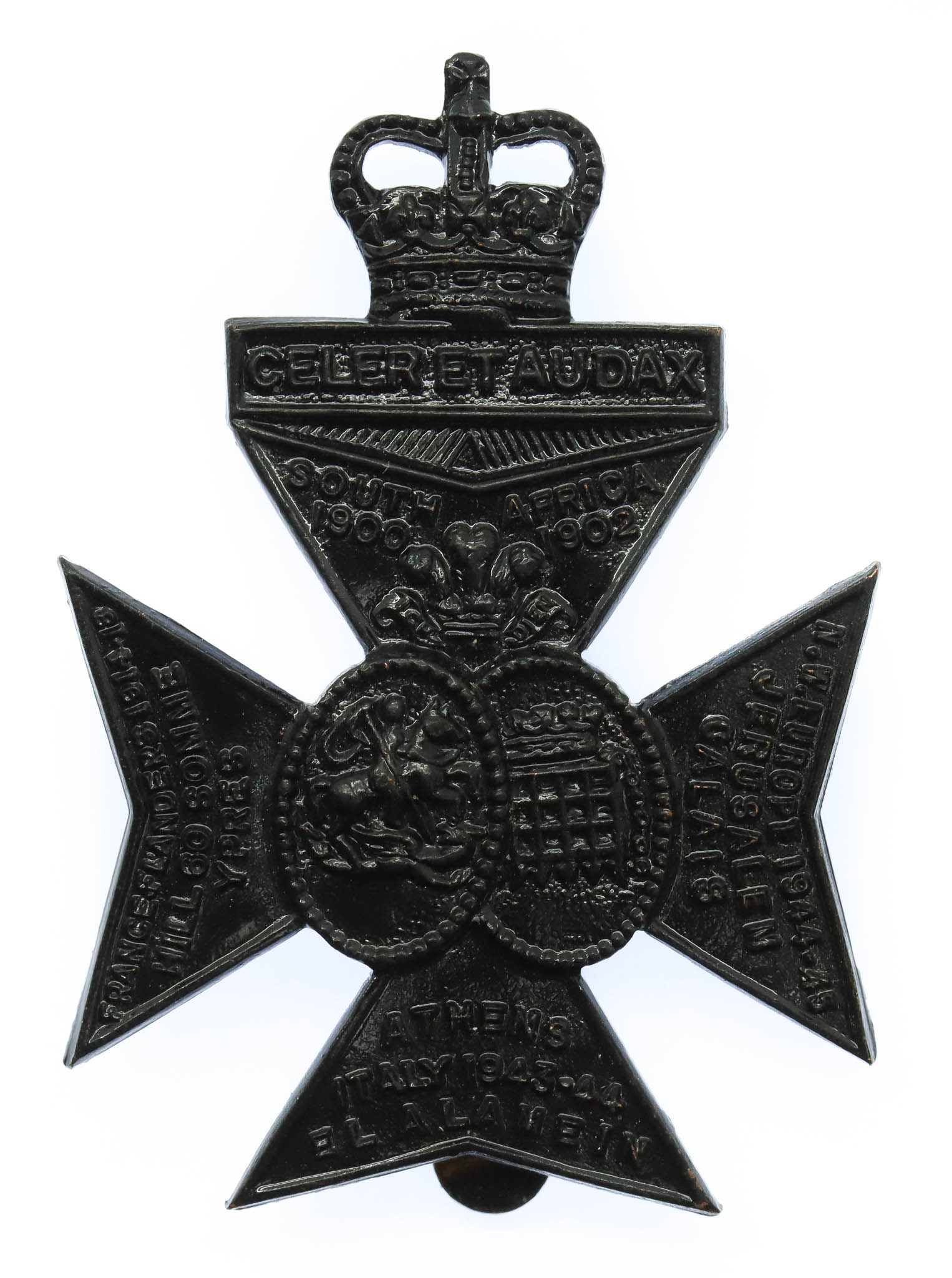 16th London Regiment (Queen's Westminster & Civil Service Rifles) Cap Badge - Queen's Crown