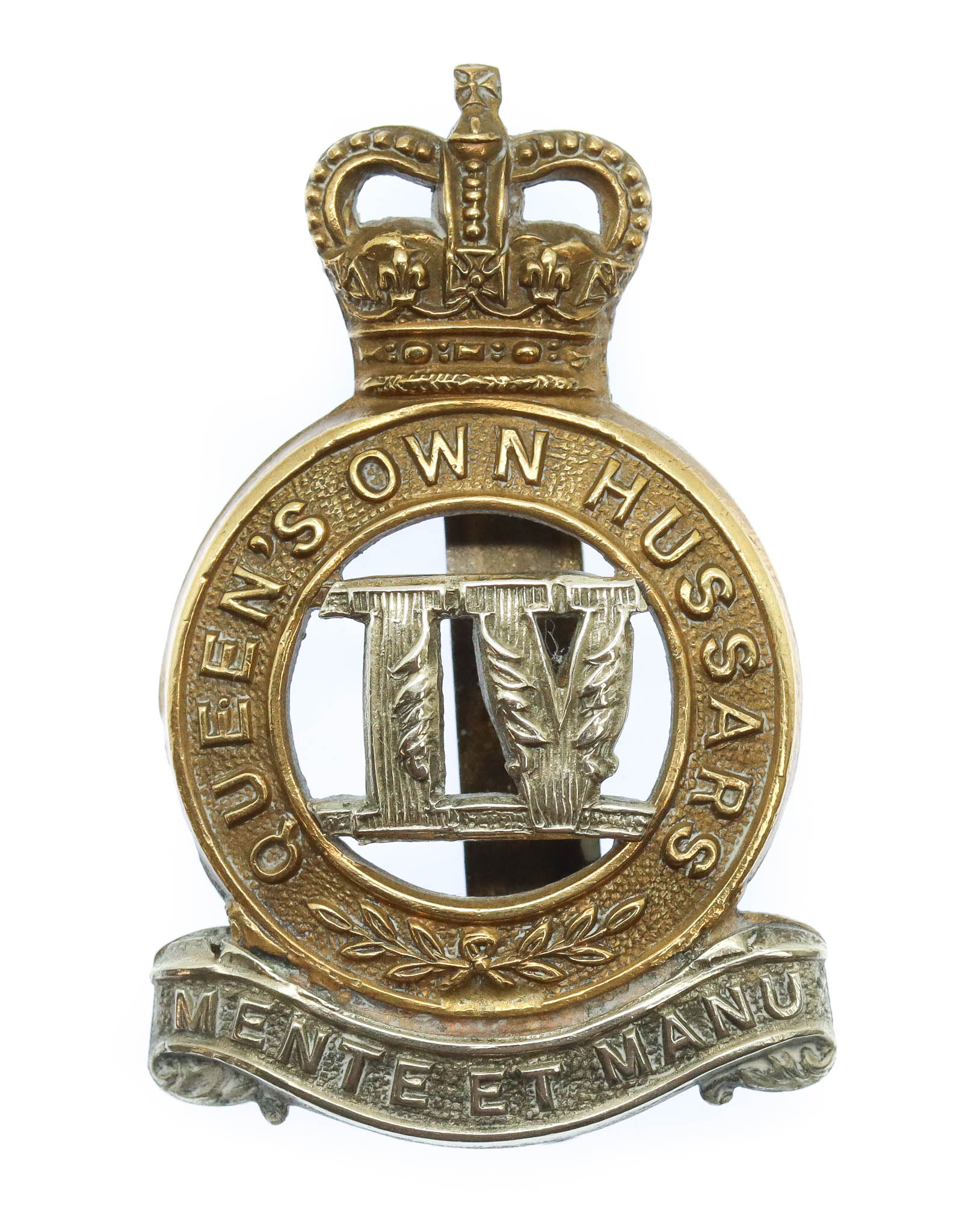 4th Queen's Own Hussars Cap Badge - Queen's Crown